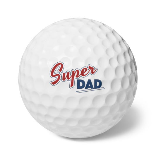 Super Dad Golf Balls - 6 Pack - Perfect Gift for Father's Day and Golf Lovers