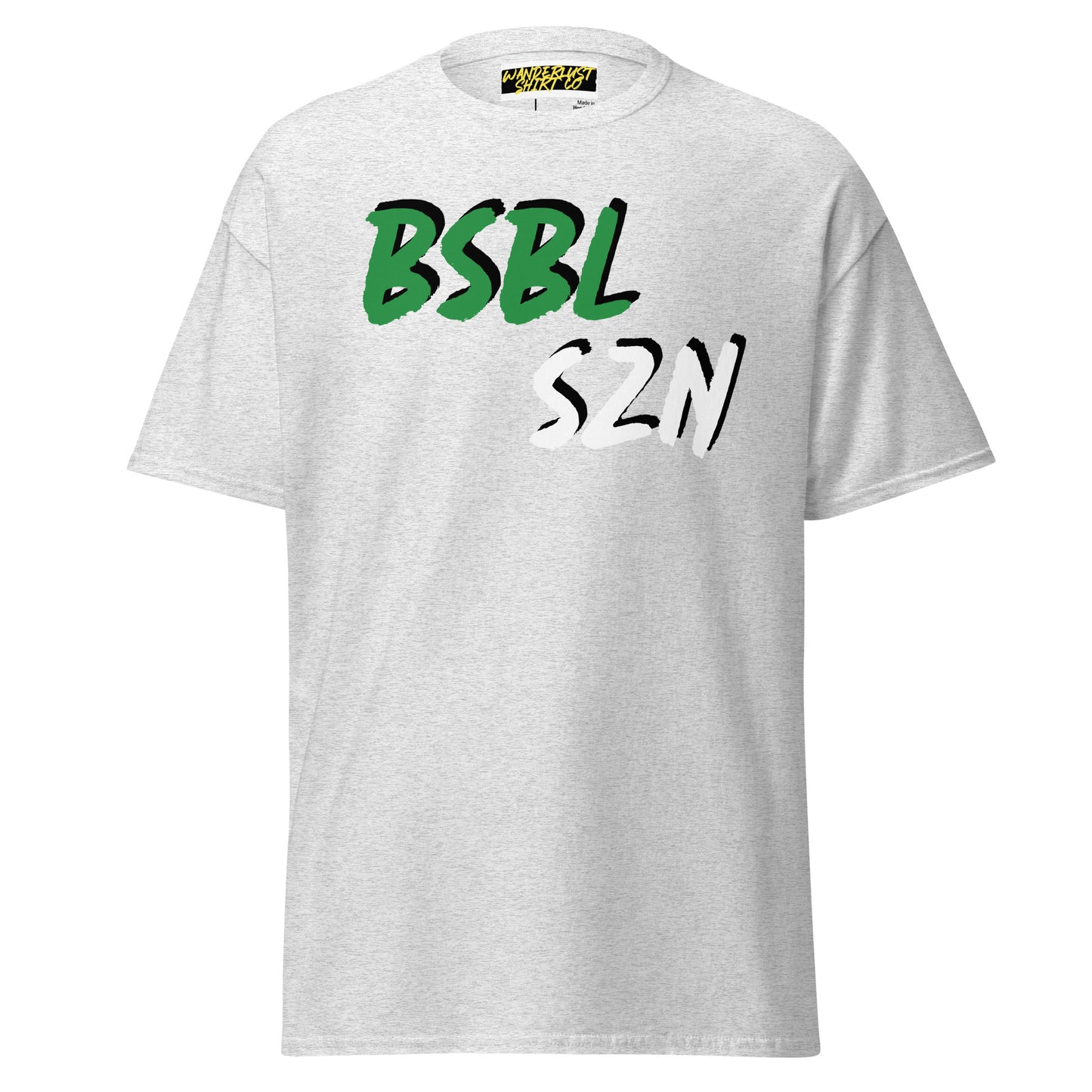 Baseball Season - Green/White Print - Men's classic tee