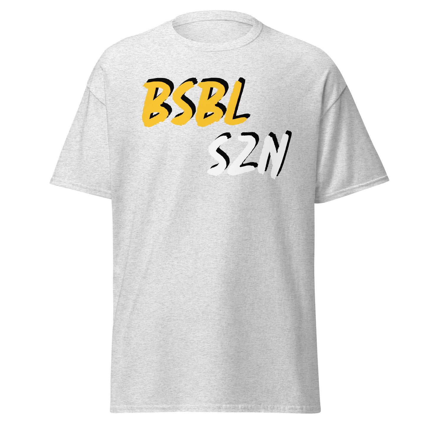 Baseball Season - Yellow/White Print - Men's classic tee