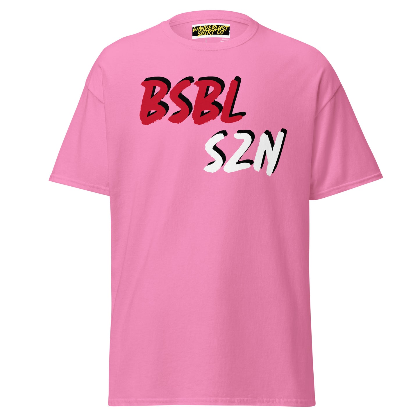 Baseball Season - Red/White Print - Men's classic tee