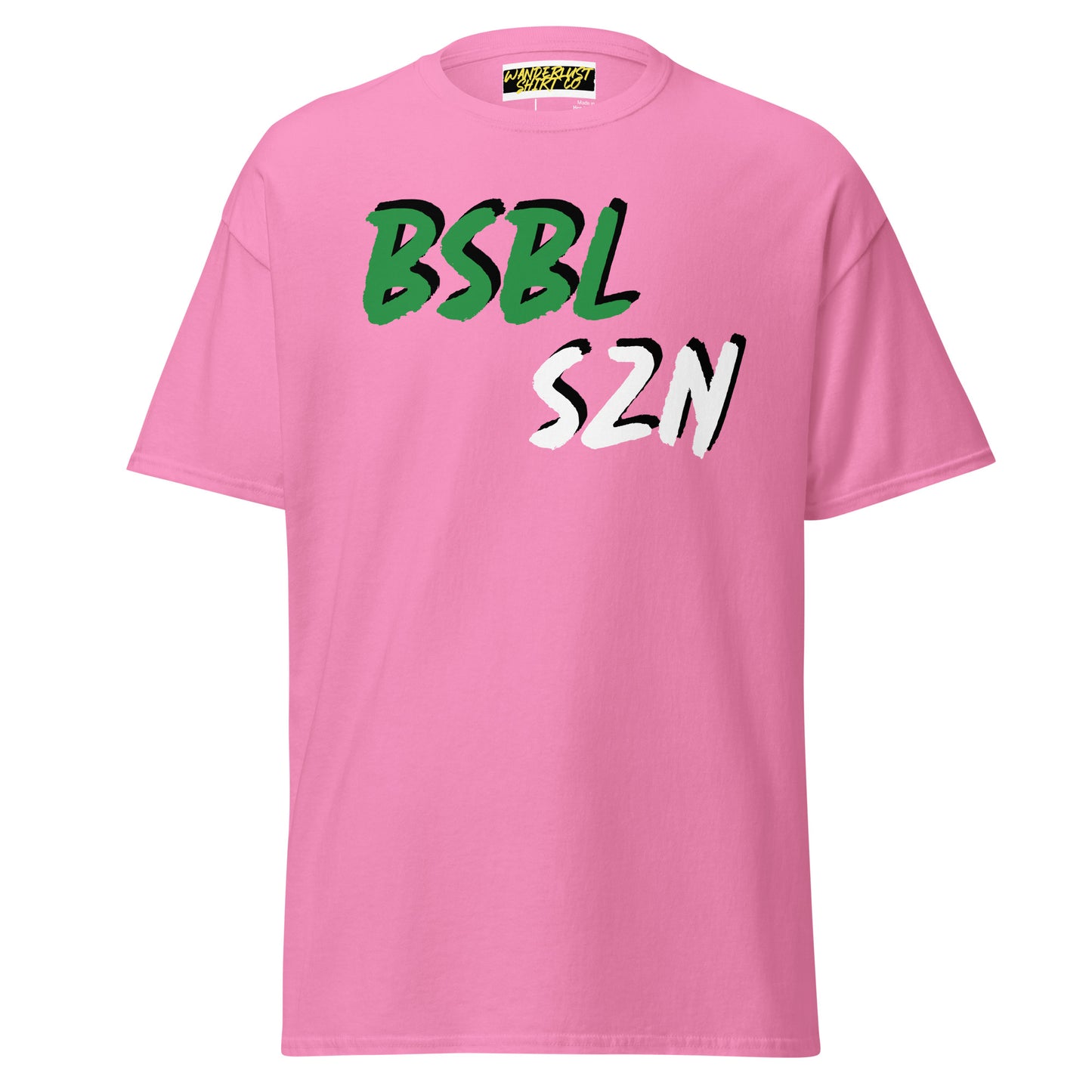 Baseball Season - Green/White Print - Men's classic tee