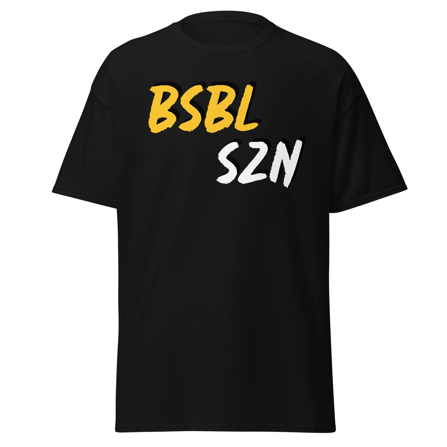 Baseball Season - Yellow/White Print - Men's classic tee