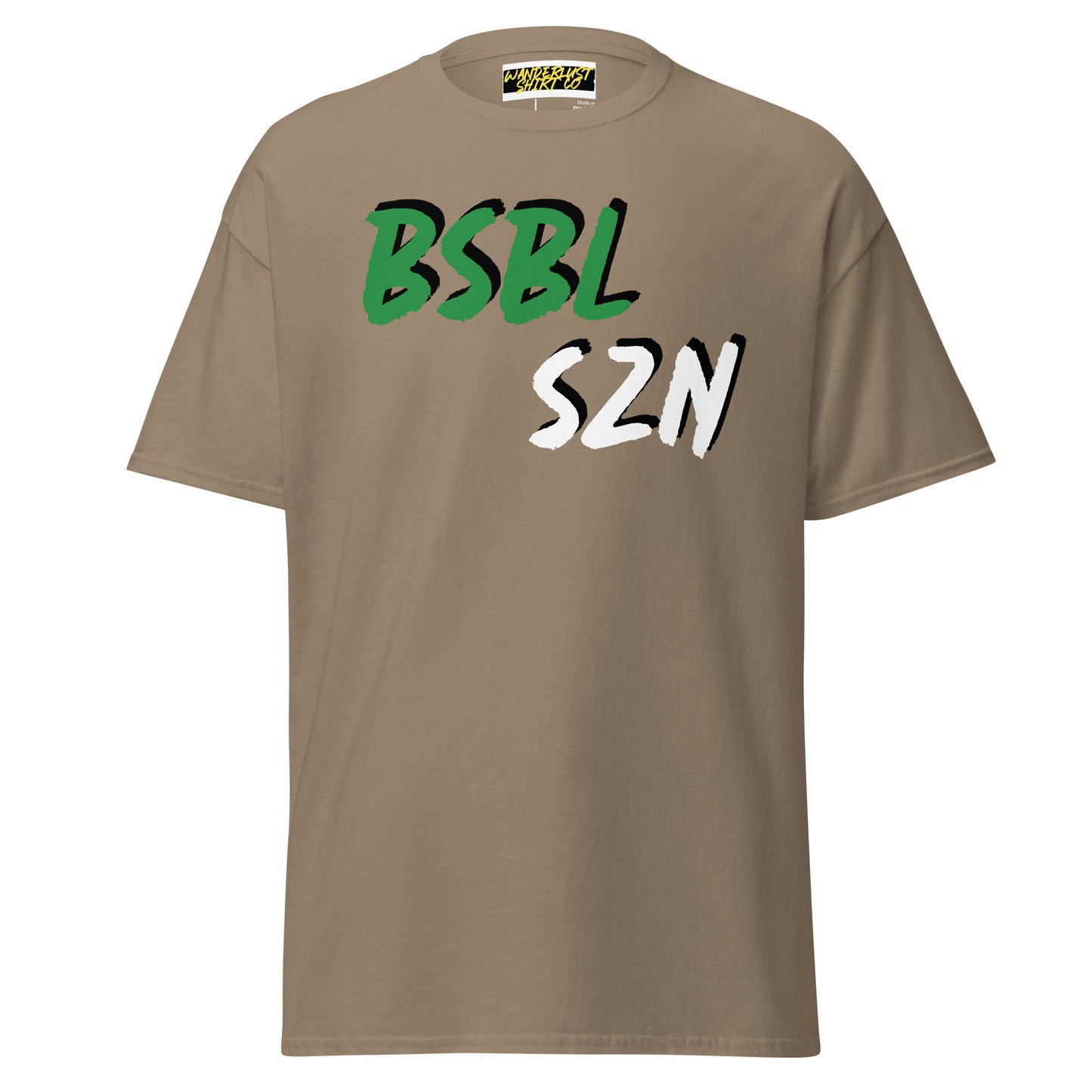Baseball Season - Green/White Print - Men's classic tee