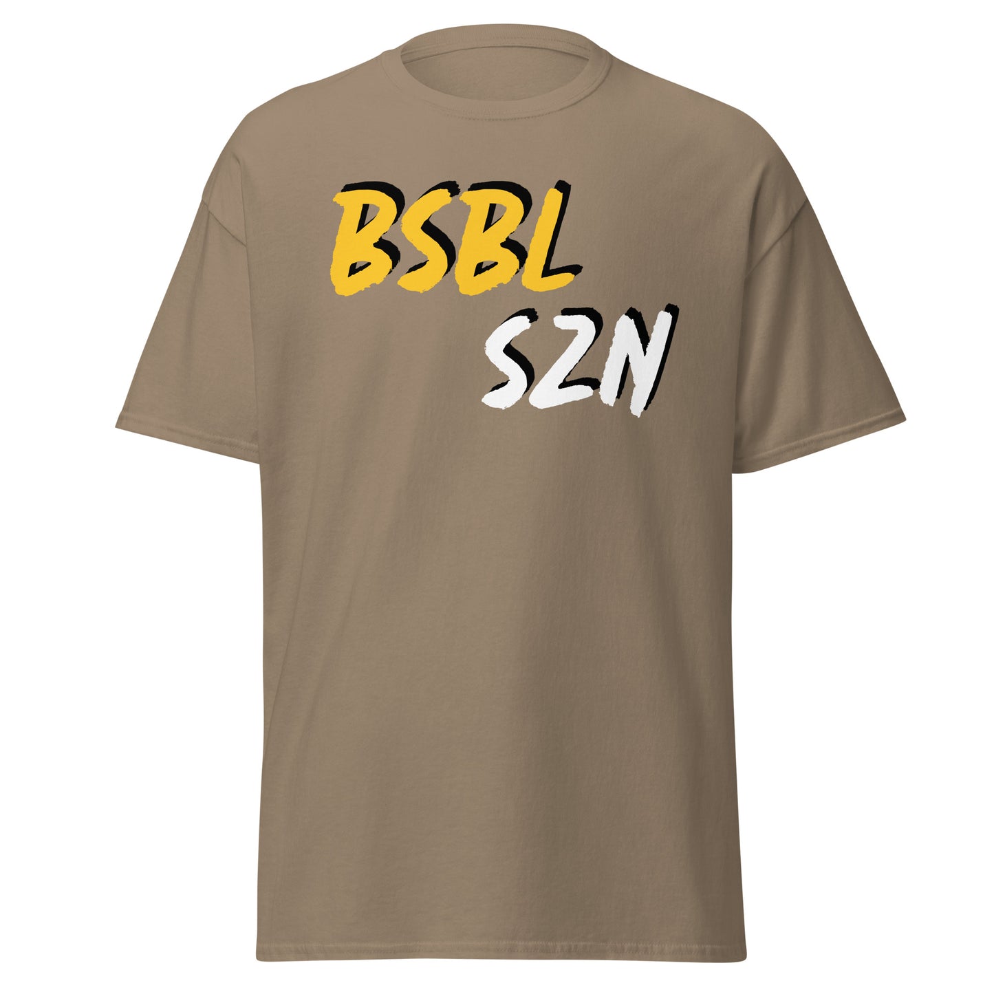 Baseball Season - Yellow/White Print - Men's classic tee