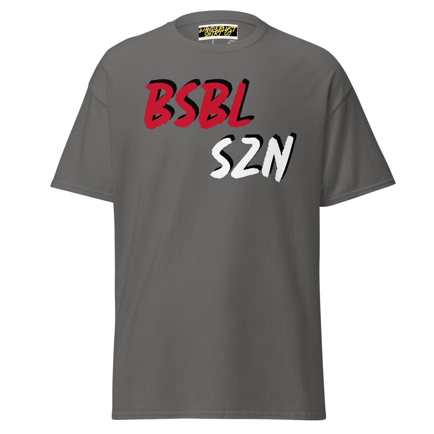 Baseball Season - Red/White Print - Men's classic tee