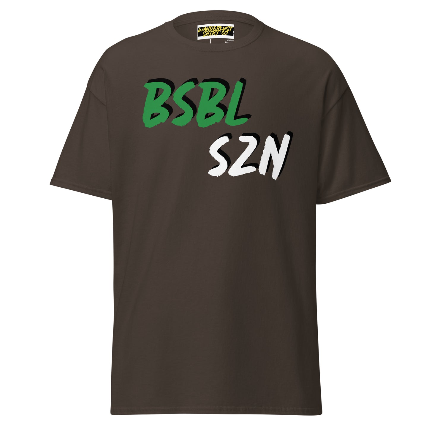 Baseball Season - Green/White Print - Men's classic tee