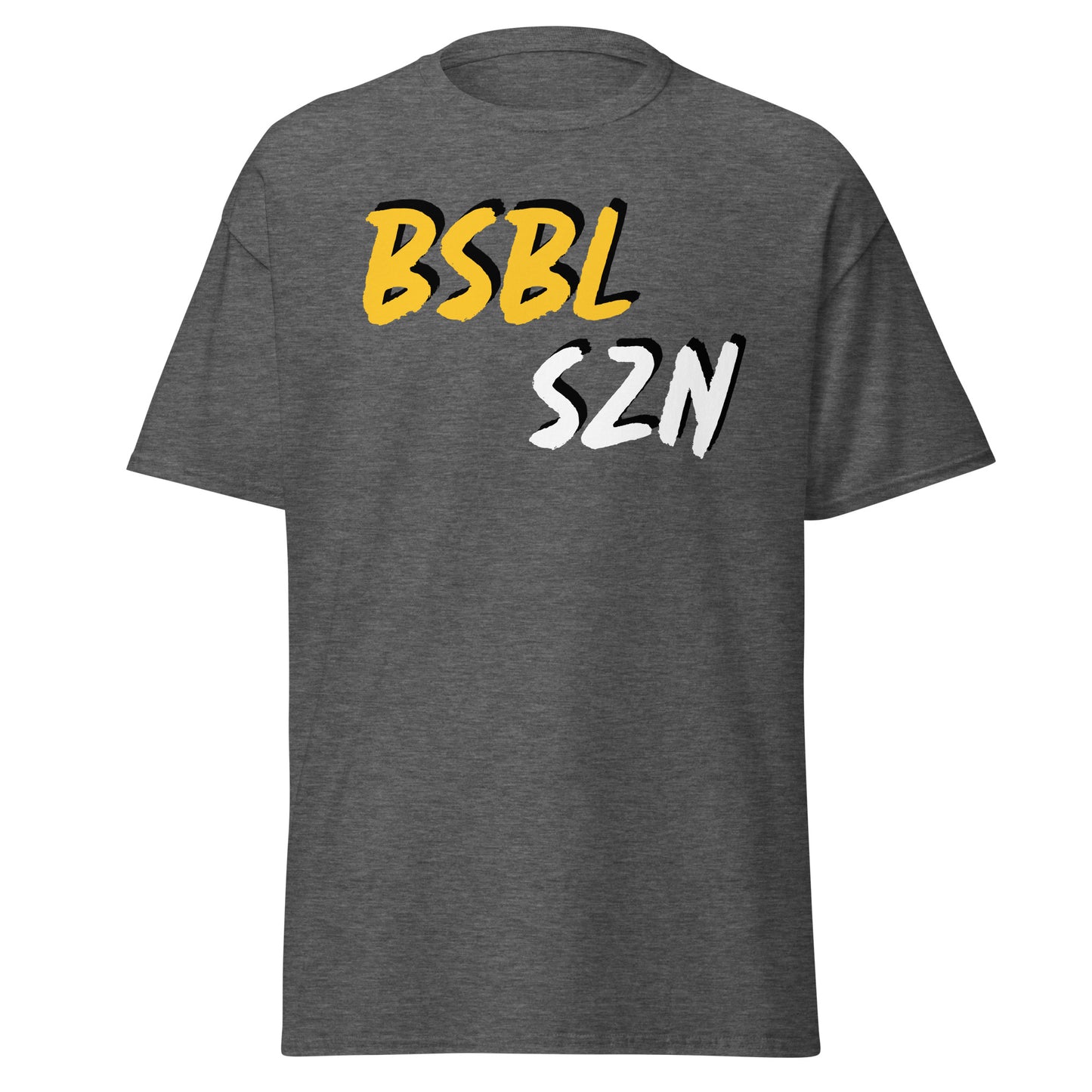 Baseball Season - Yellow/White Print - Men's classic tee
