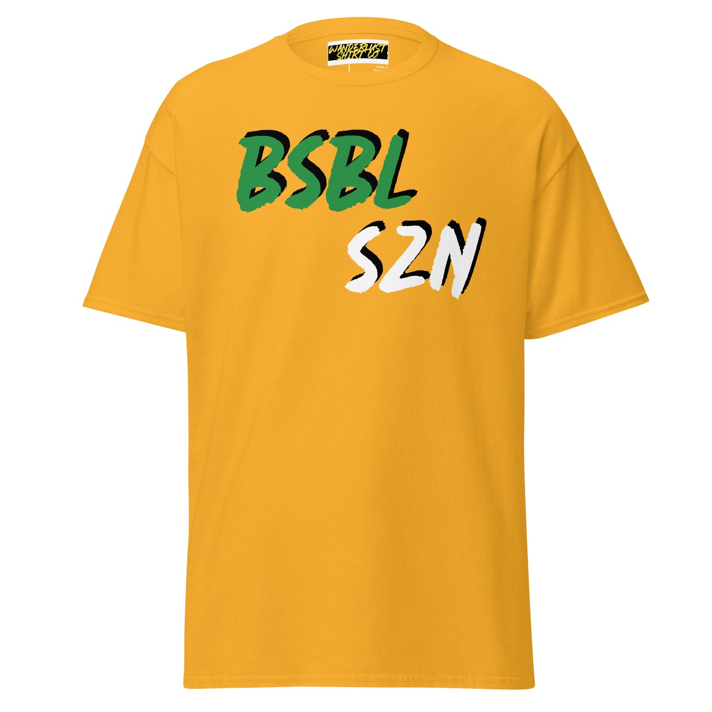 Baseball Season - Green/White Print - Men's classic tee