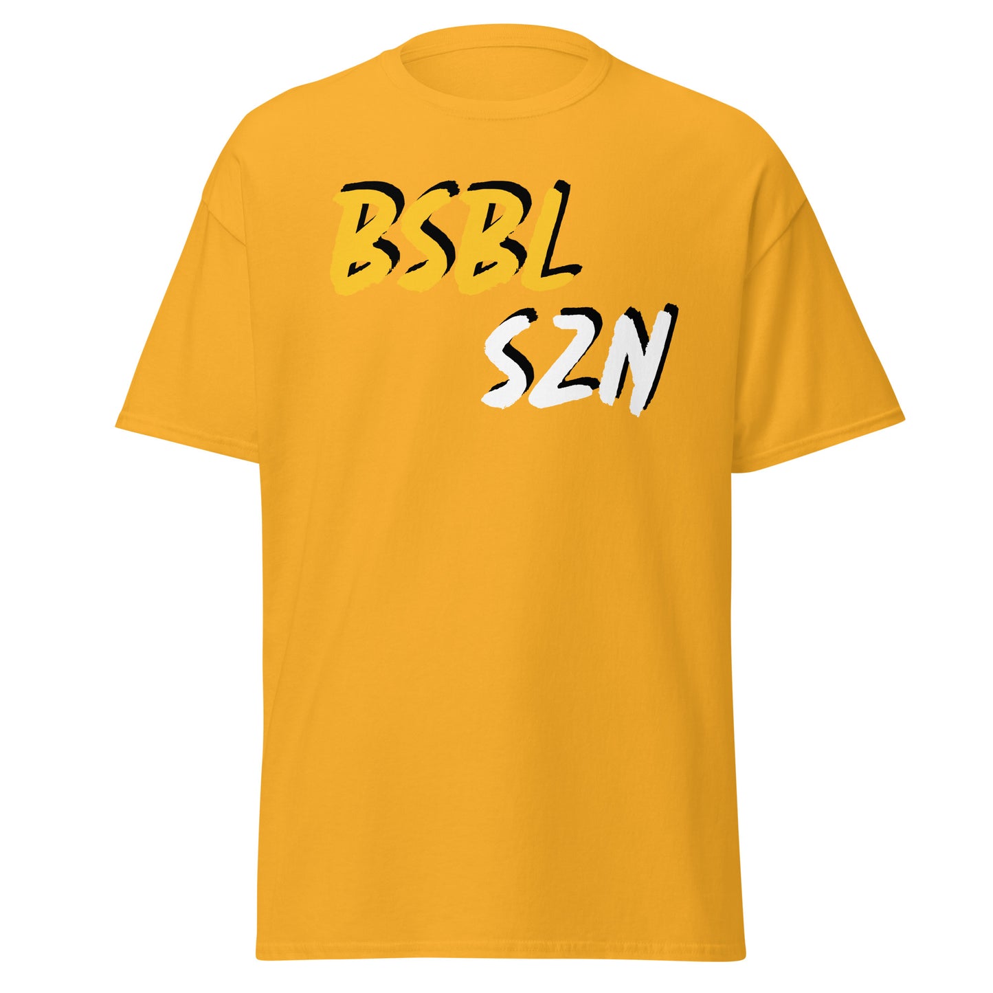 Baseball Season - Yellow/White Print - Men's classic tee