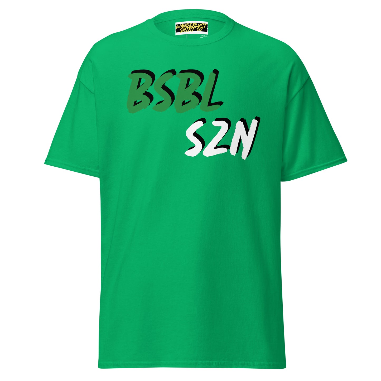 Baseball Season - Green/White Print - Men's classic tee