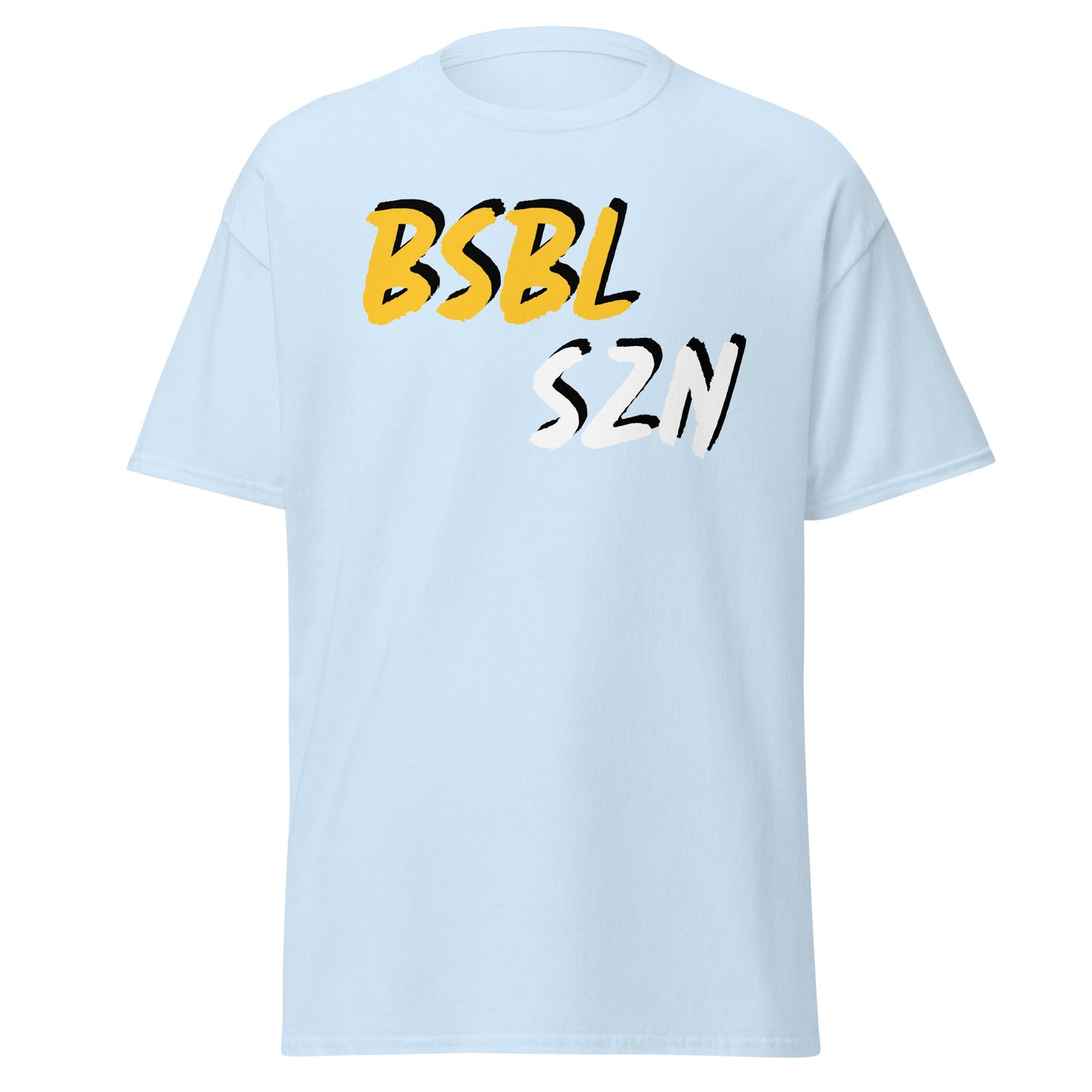 Baseball Season - Yellow/White Print - Men's classic tee