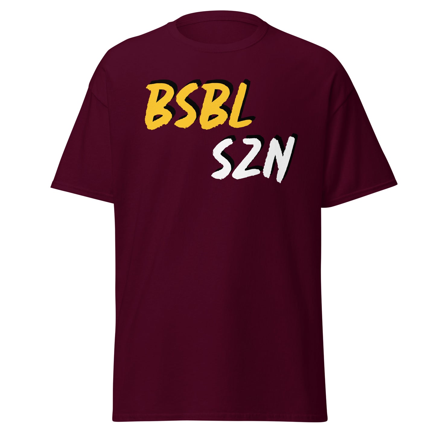 Baseball Season - Yellow/White Print - Men's classic tee