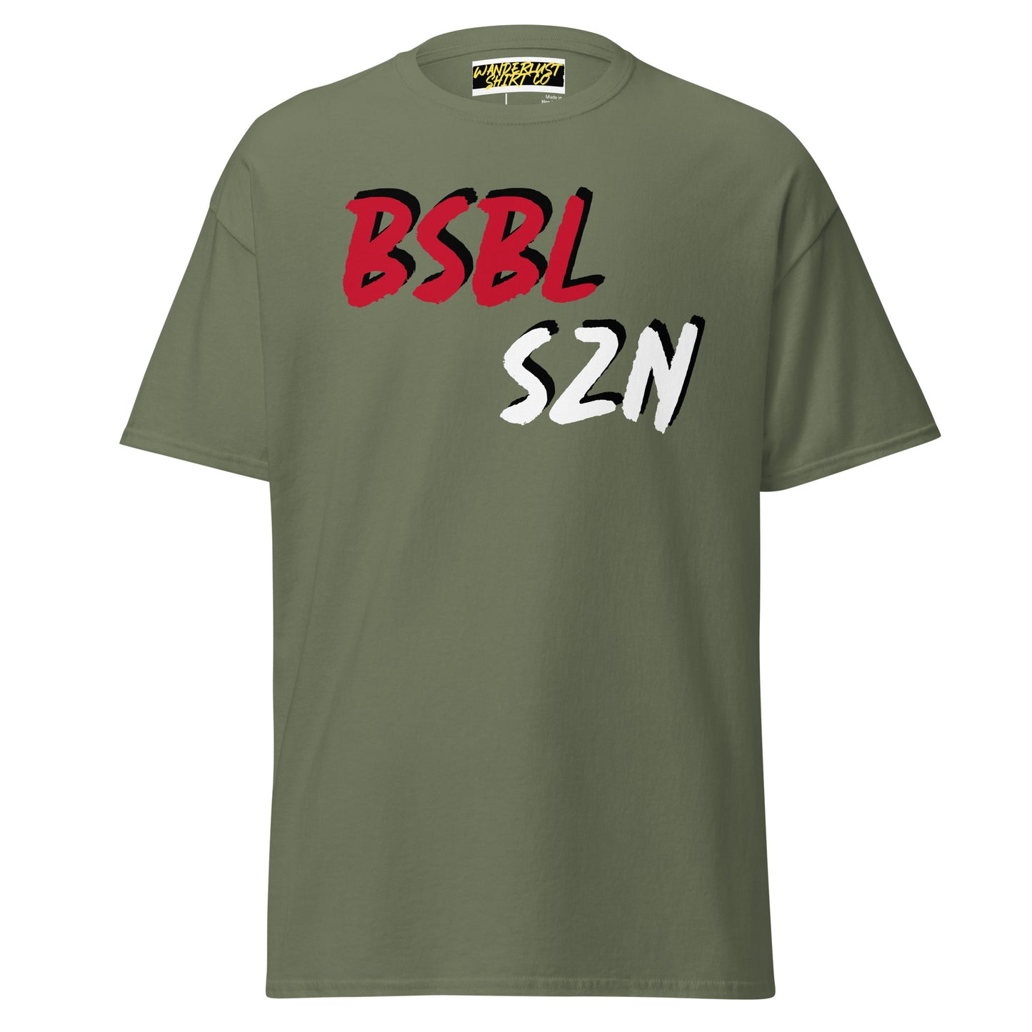 Baseball Season - Red/White Print - Men's classic tee