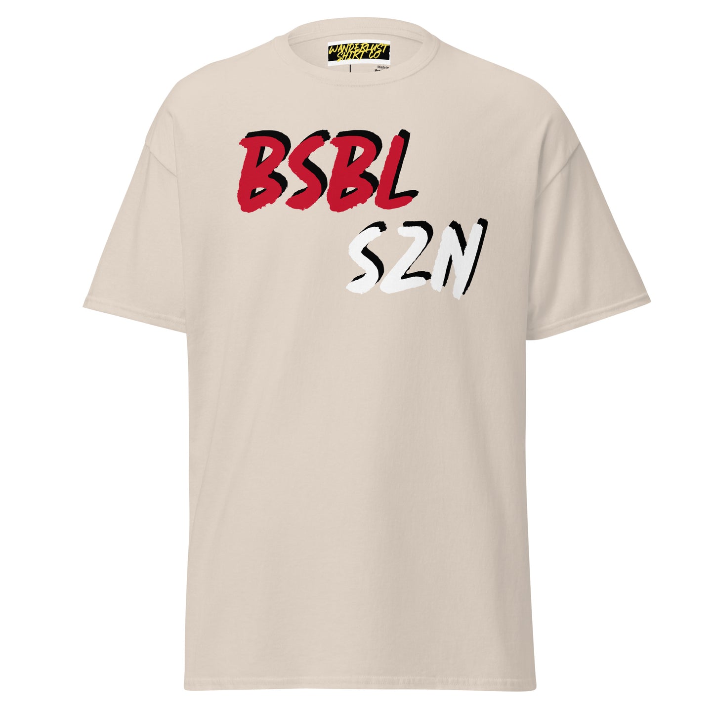 Baseball Season - Red/White Print - Men's classic tee