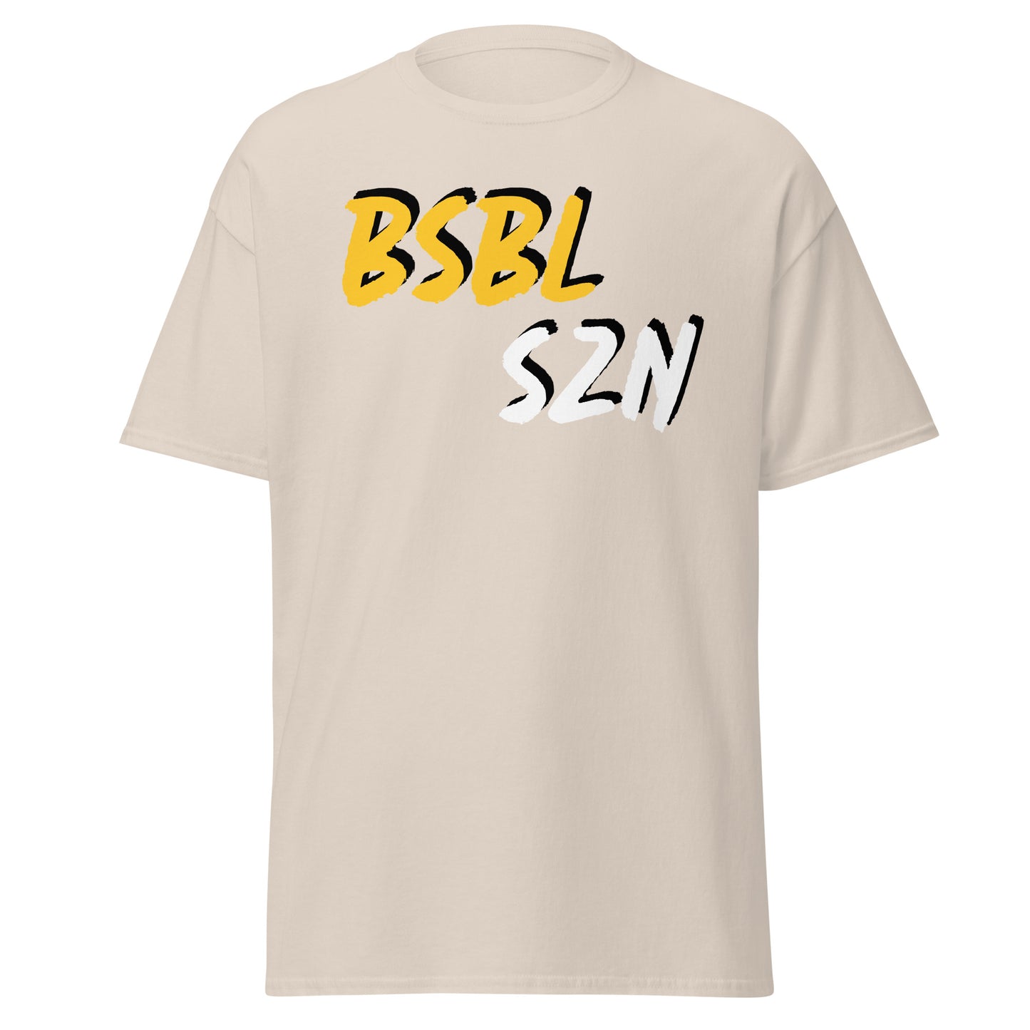 Baseball Season - Yellow/White Print - Men's classic tee