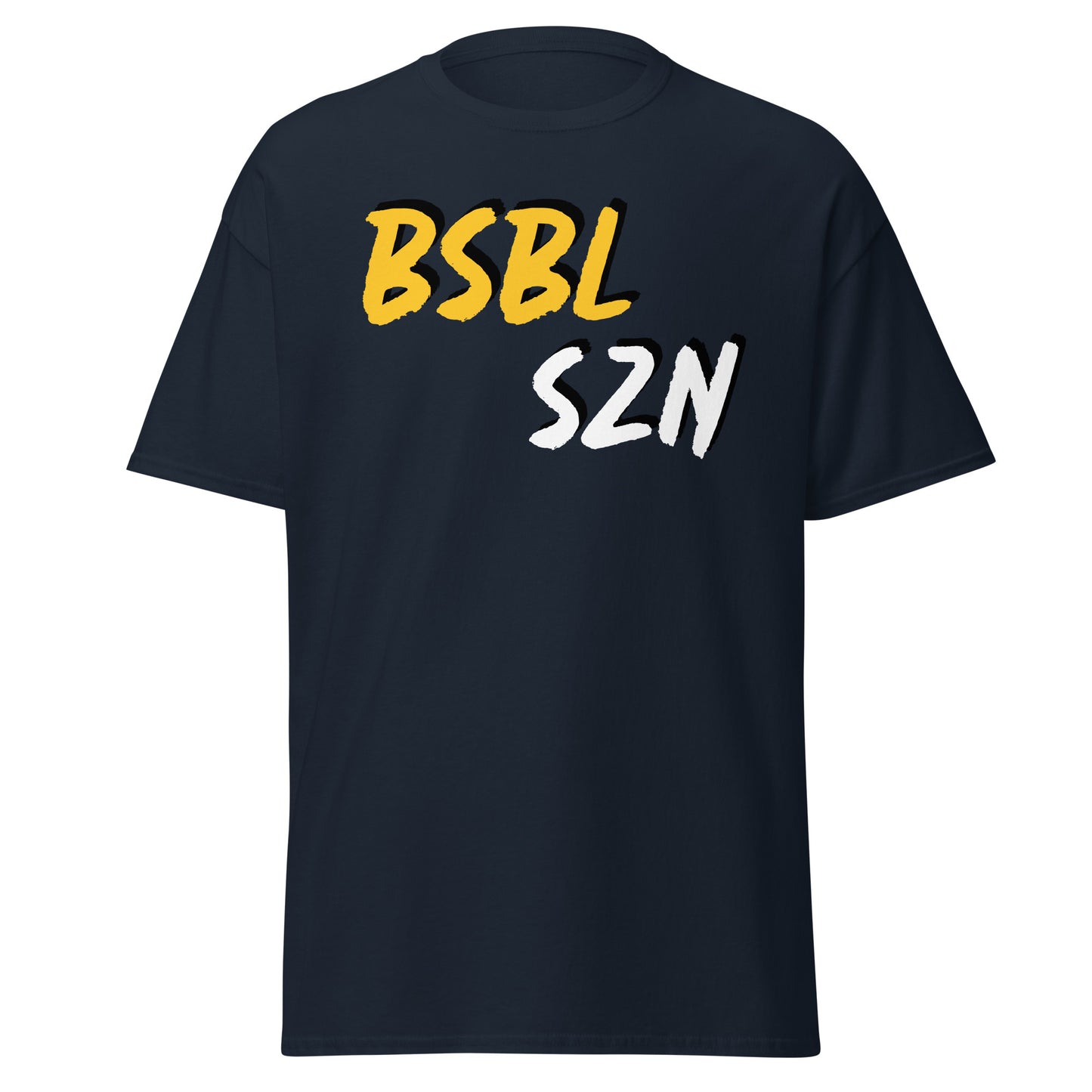 Baseball Season - Yellow/White Print - Men's classic tee