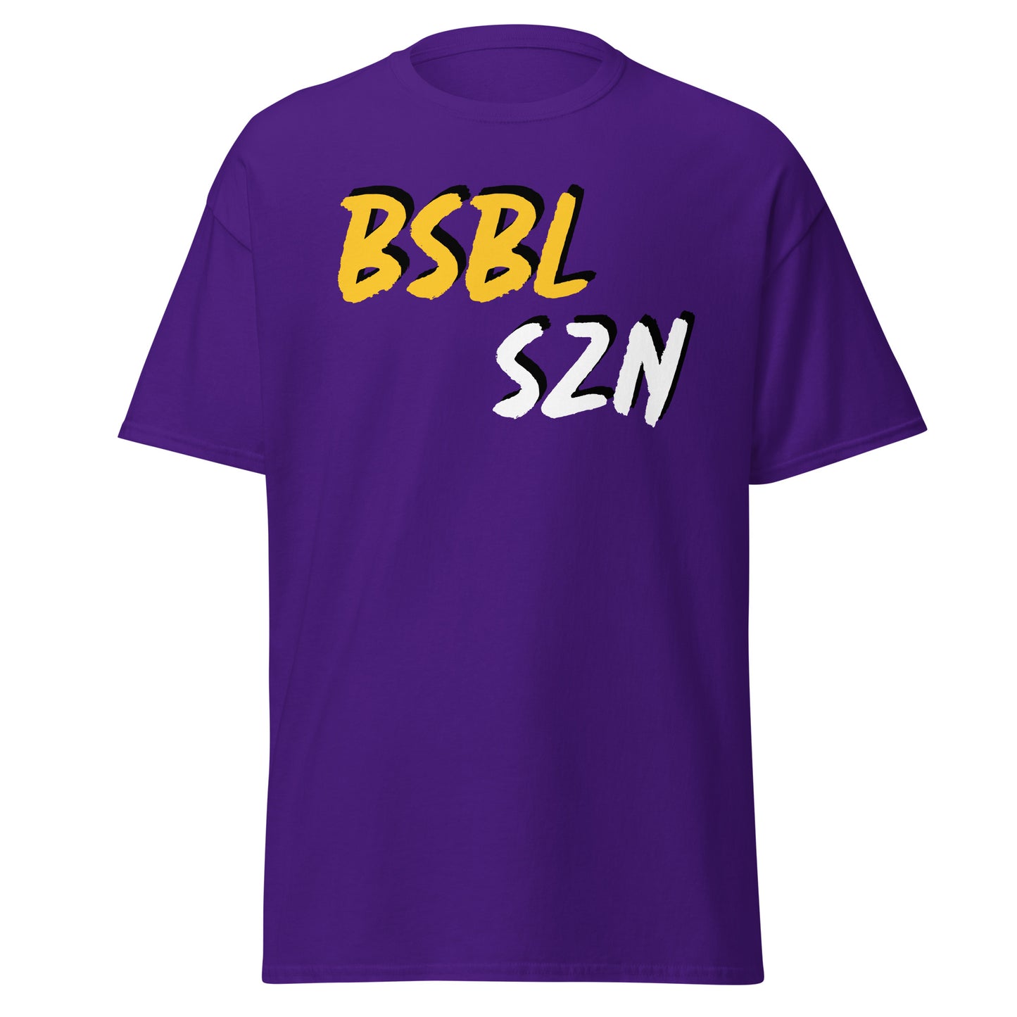 Baseball Season - Yellow/White Print - Men's classic tee