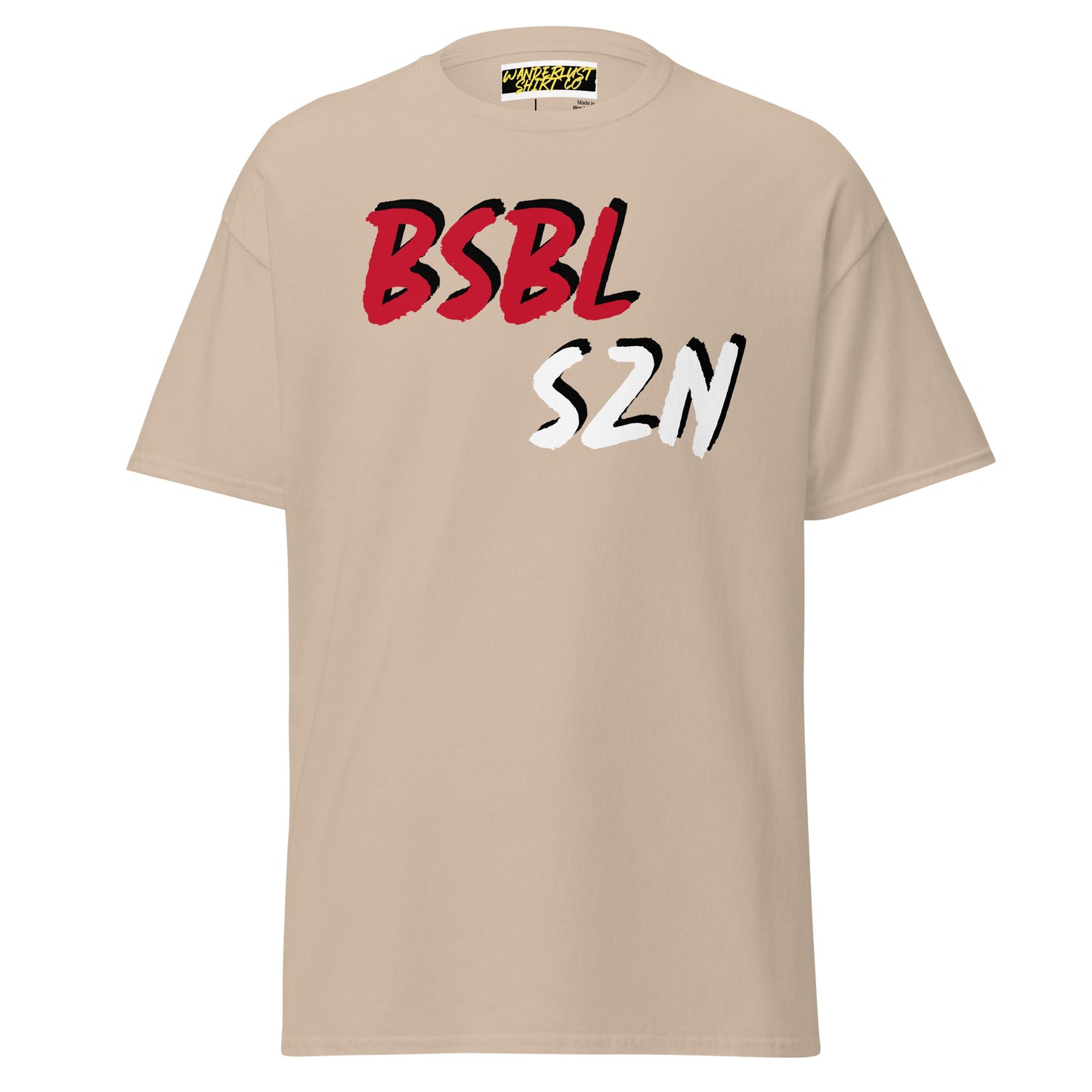 Baseball Season - Red/White Print - Men's classic tee