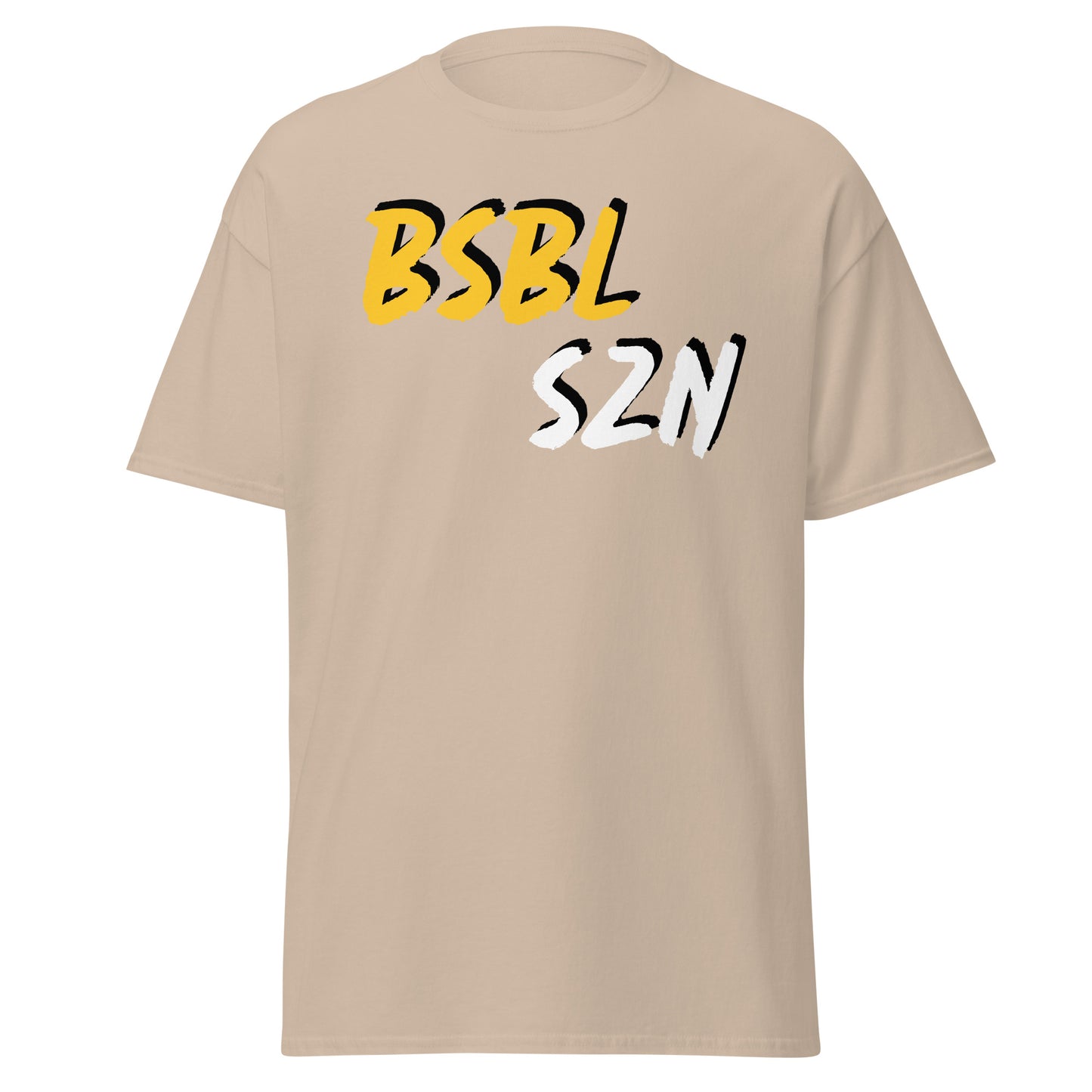 Baseball Season - Yellow/White Print - Men's classic tee
