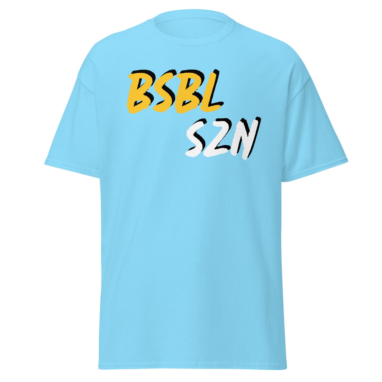 Baseball Season - Yellow/White Print - Men's classic tee