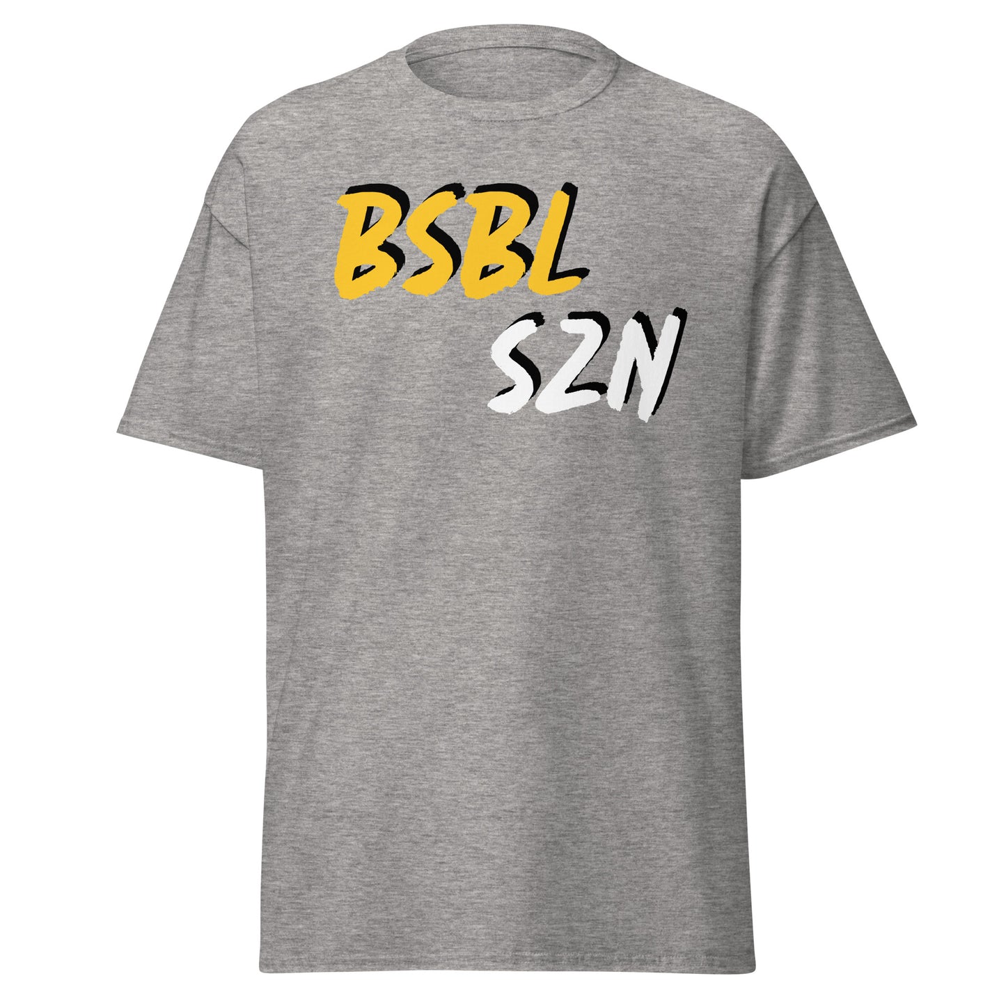 Baseball Season - Yellow/White Print - Men's classic tee
