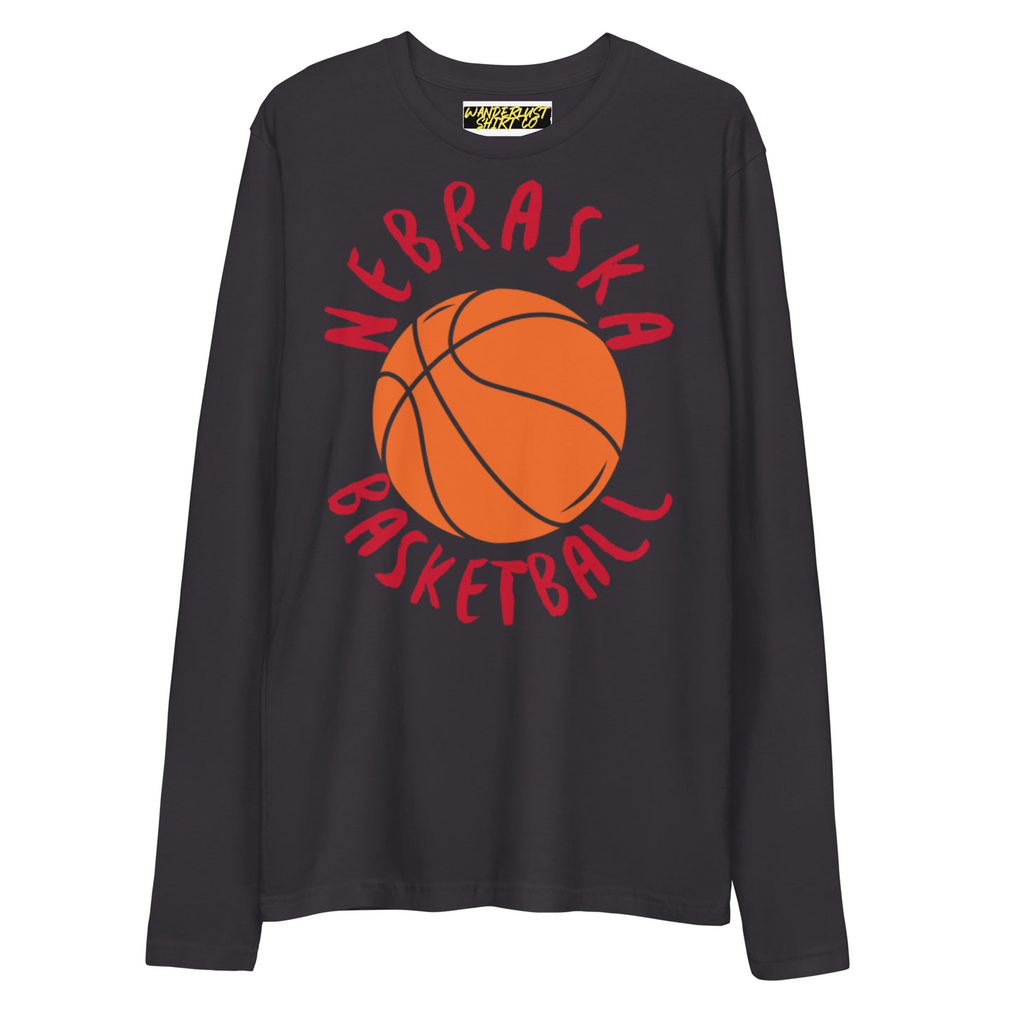 Nebraska Basketball - Long Sleeve Fitted Crew