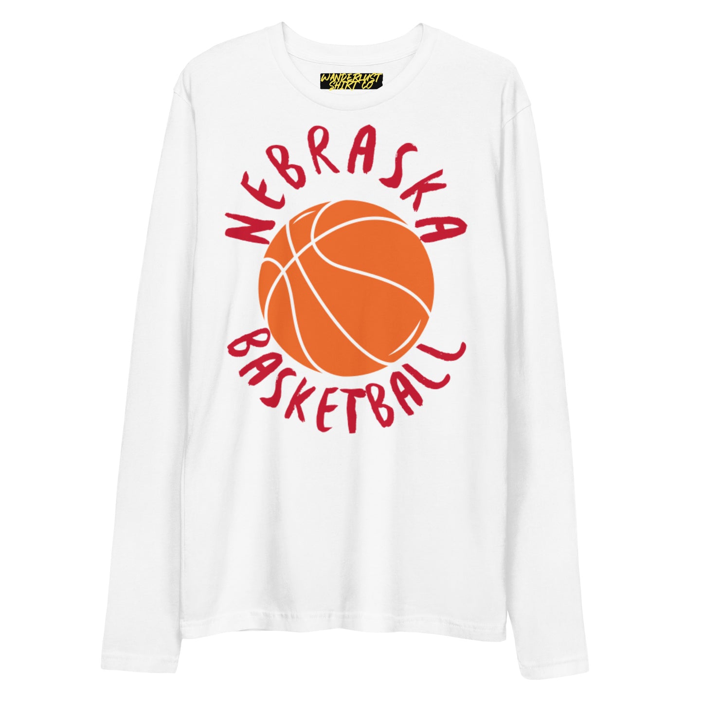 Nebraska Basketball - Long Sleeve Fitted Crew