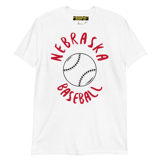 Nebraska Baseball - White - Short-Sleeve Unisex T-Shirt