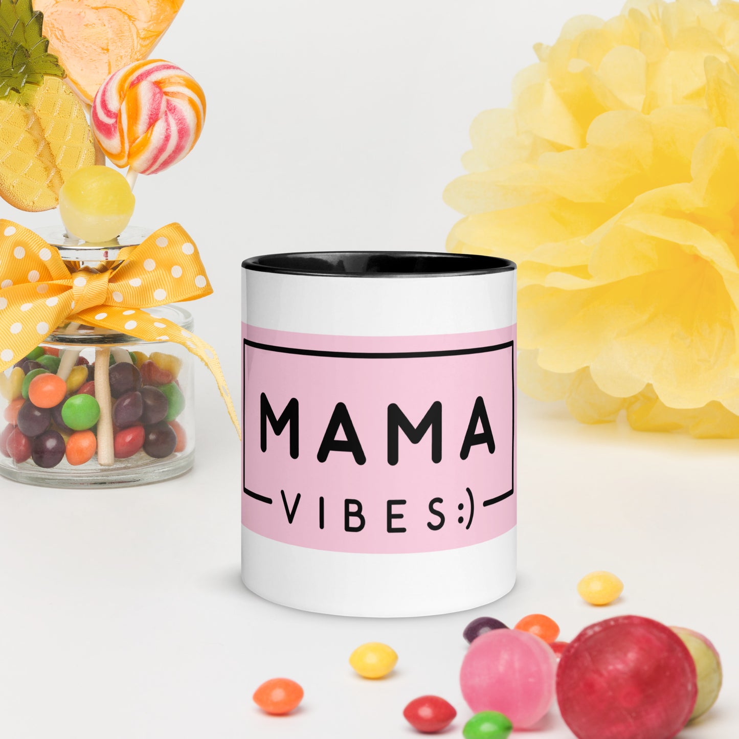 Mama Vibes Coffee Mug with Color Inside - Mom Mother