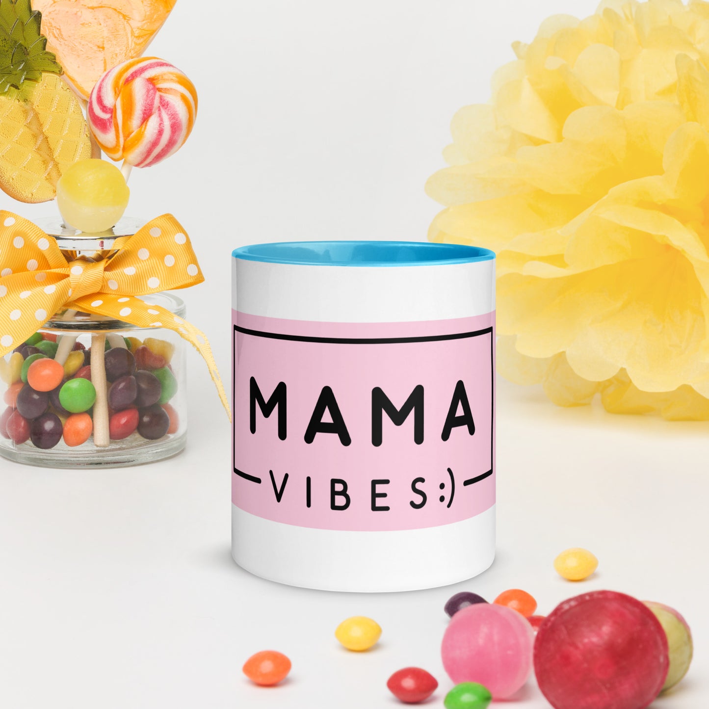 Mama Vibes Coffee Mug with Color Inside - Mom Mother