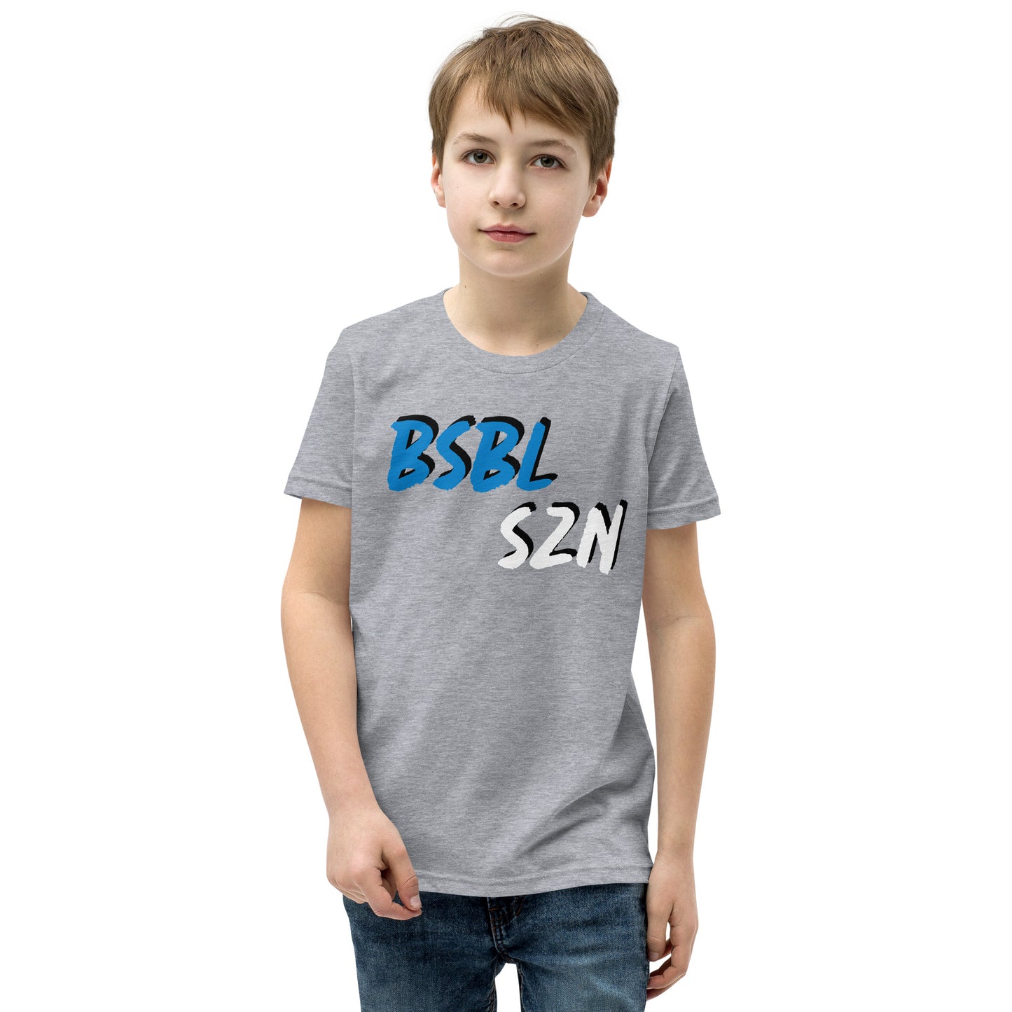 Baseball Season - Blue Print - Youth Short Sleeve T-Shirt