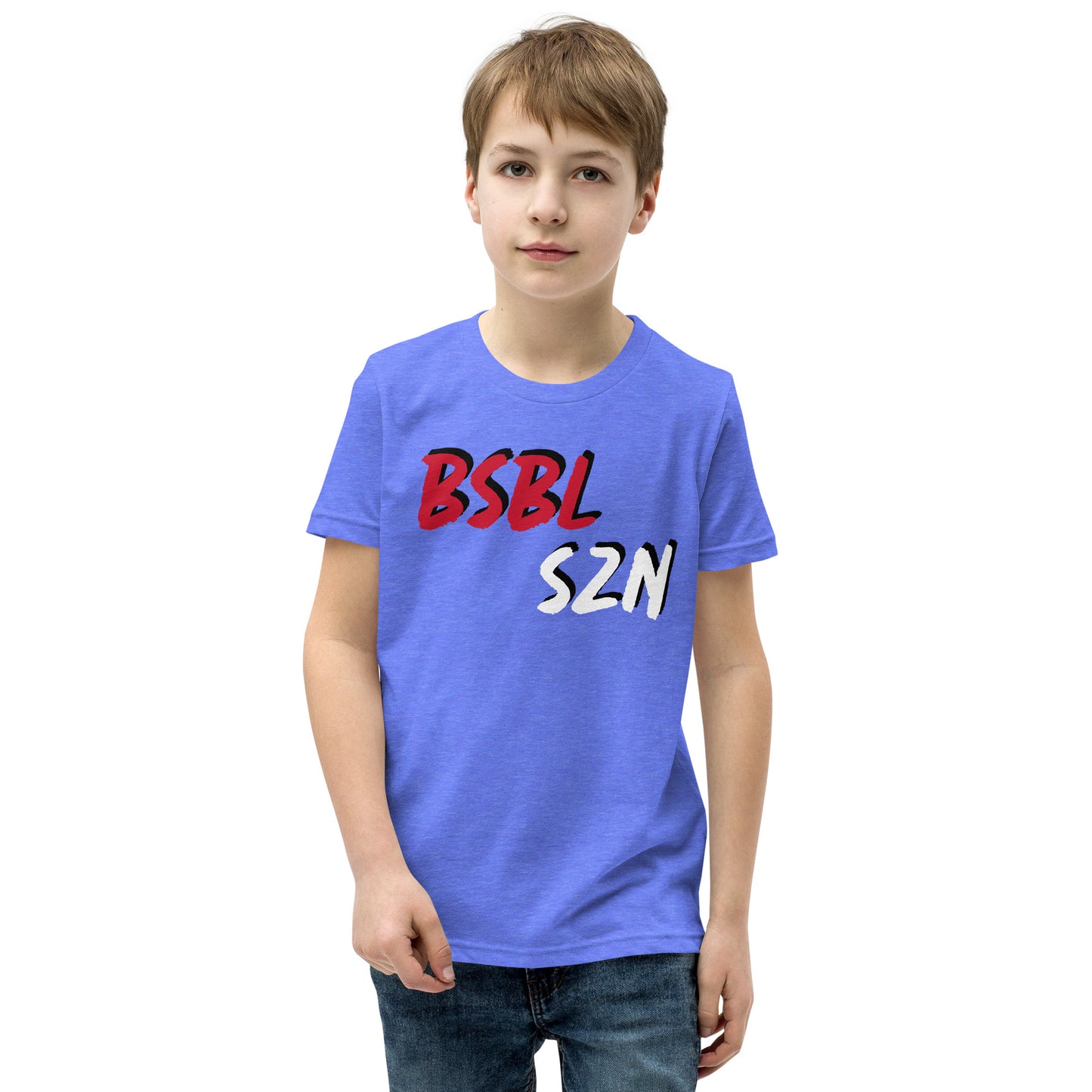 Baseball Season - Red Print - Print Youth Short Sleeve T-Shirt