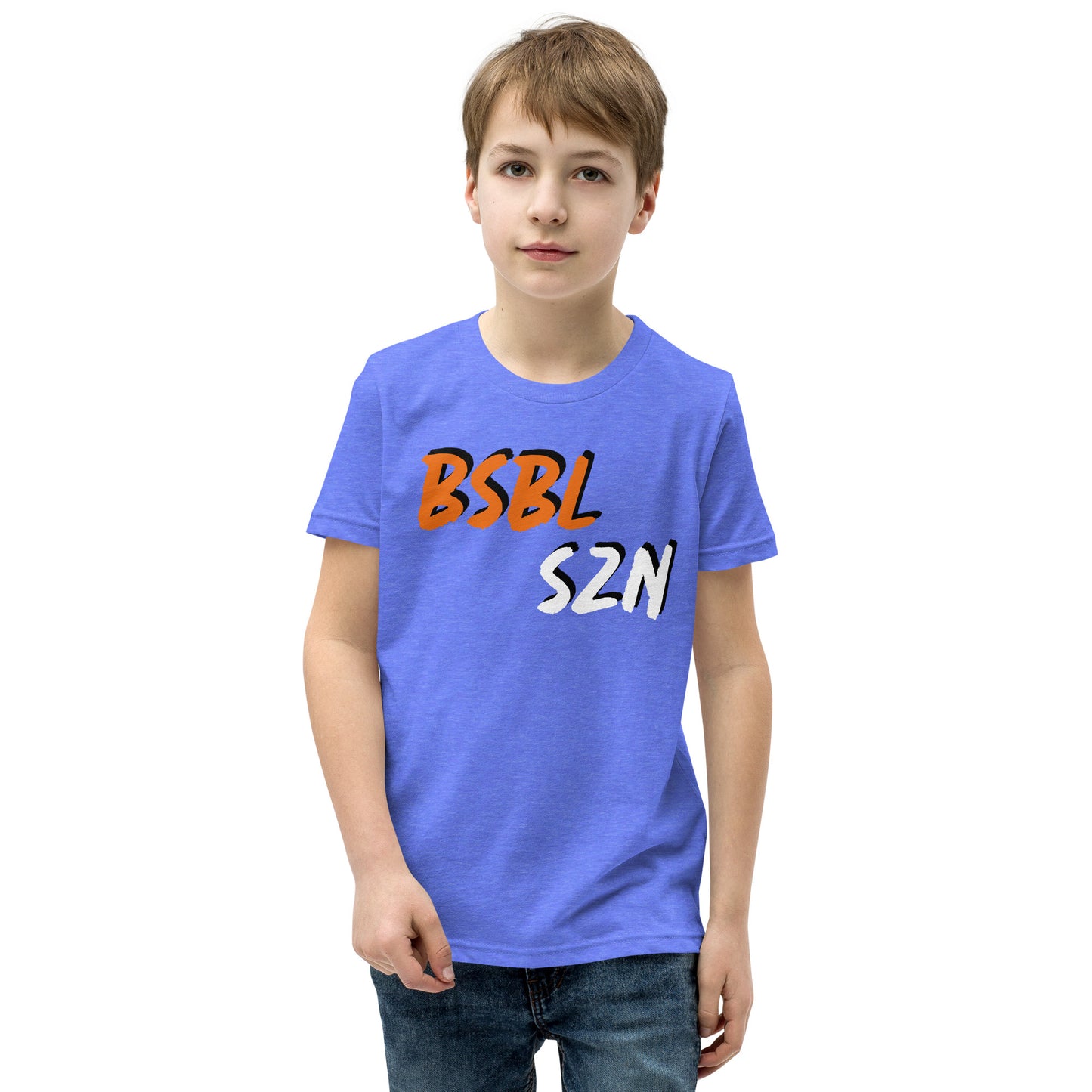 Baseball Season - Orange Print - Youth Short Sleeve T-Shirt