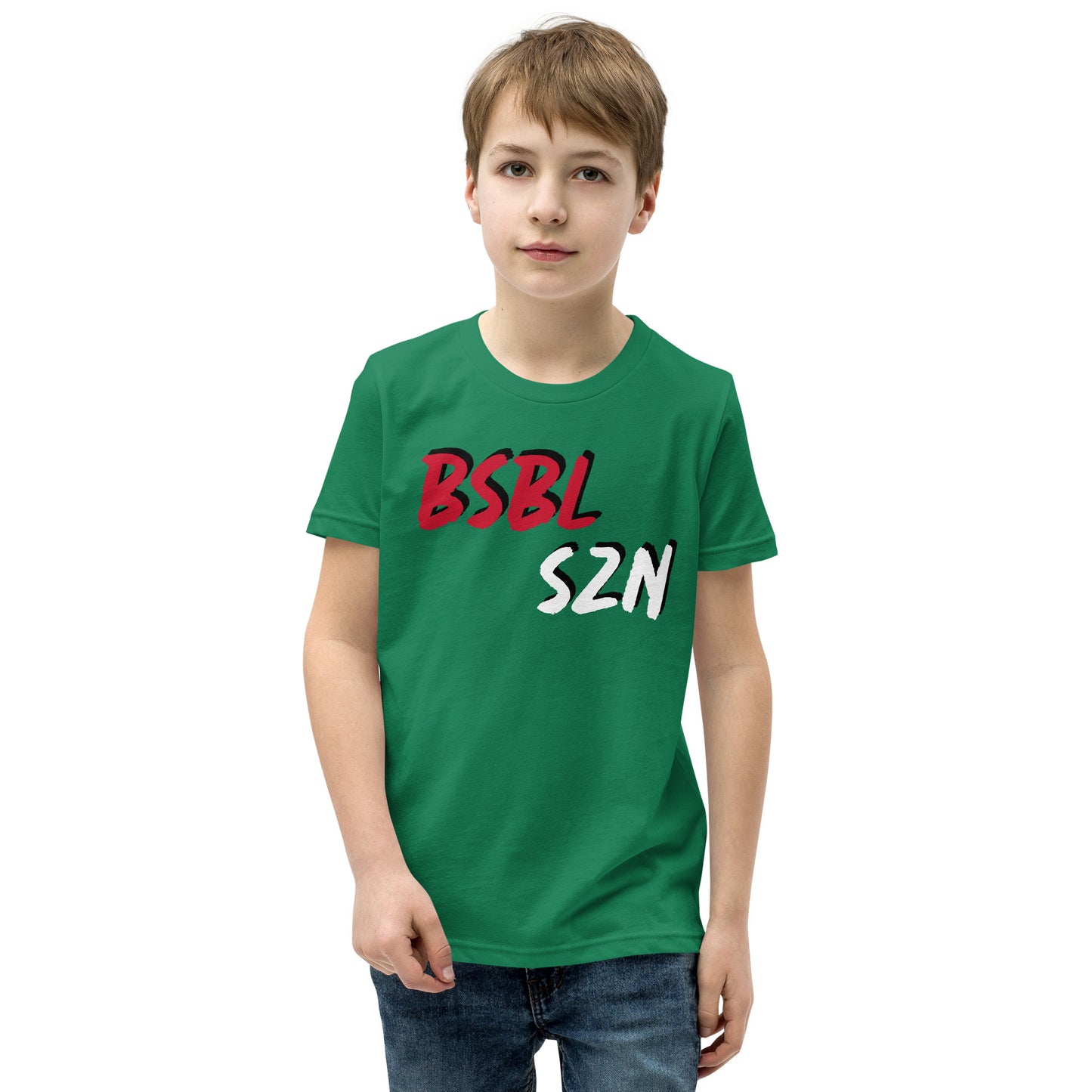 Baseball Season - Red Print - Print Youth Short Sleeve T-Shirt