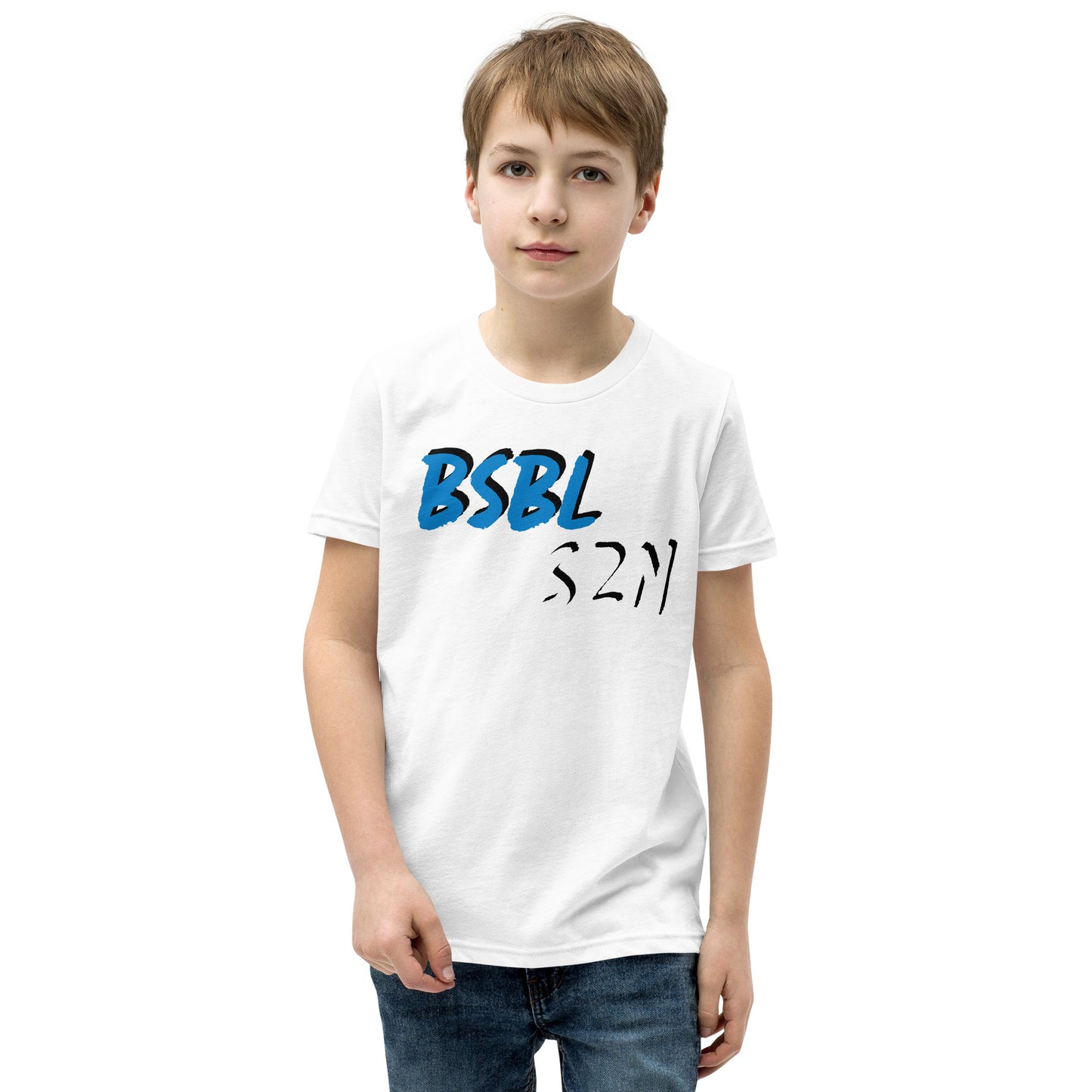 Baseball Season - Blue Print - Youth Short Sleeve T-Shirt