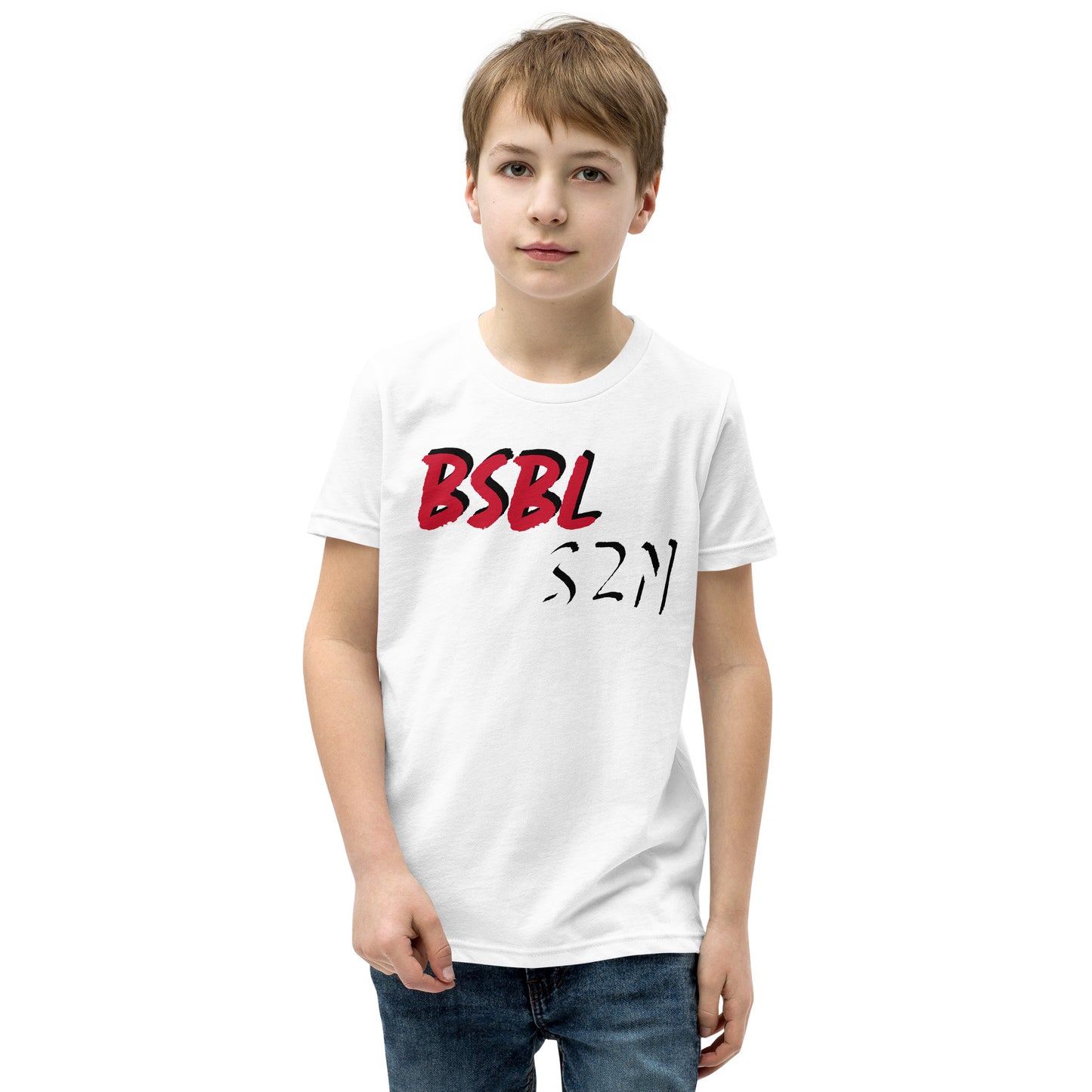 Baseball Season - Red Print - Print Youth Short Sleeve T-Shirt