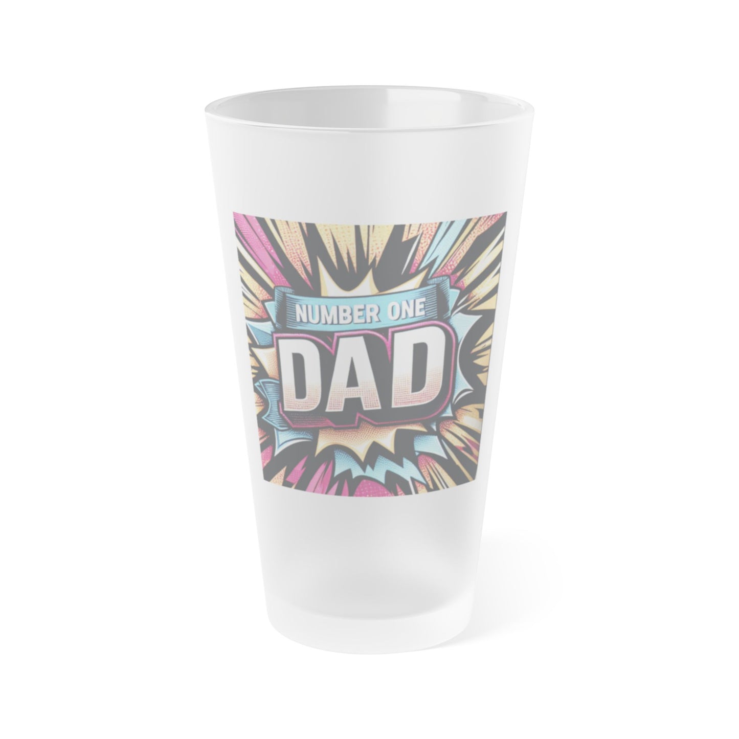 Frosted Pint Glass - Number One Dad Gift Father's Day Gift | 16oz Durable Drinkware