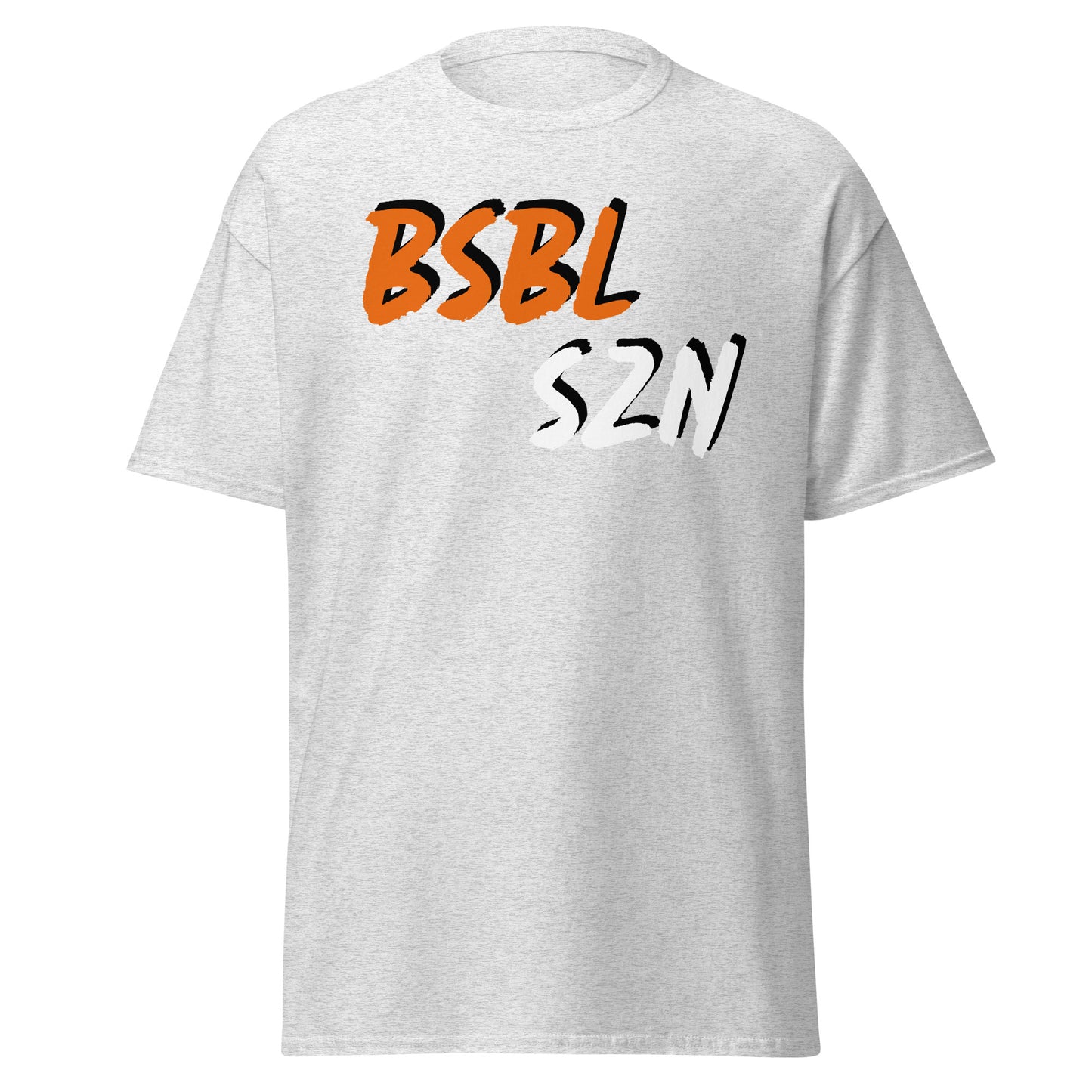 Baseball Season - Orange/White Print - Men's classic tee