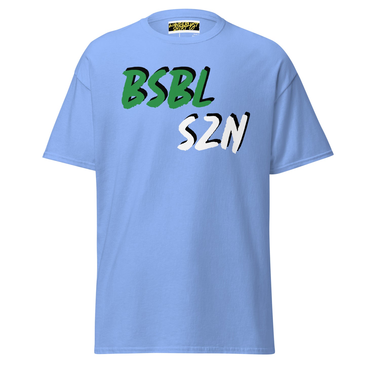 Baseball Season - Green/White Print - Men's classic tee