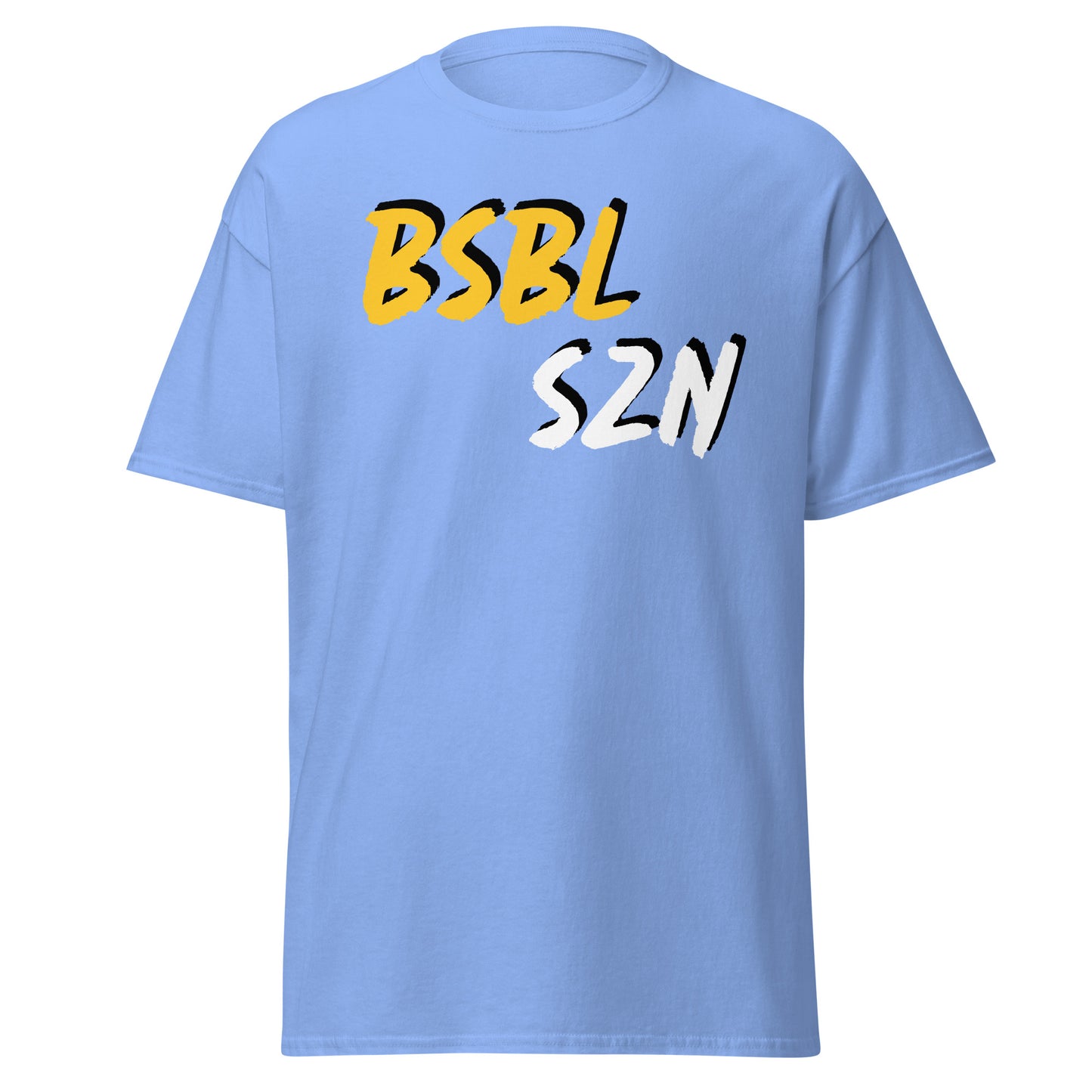 Baseball Season - Yellow/White Print - Men's classic tee