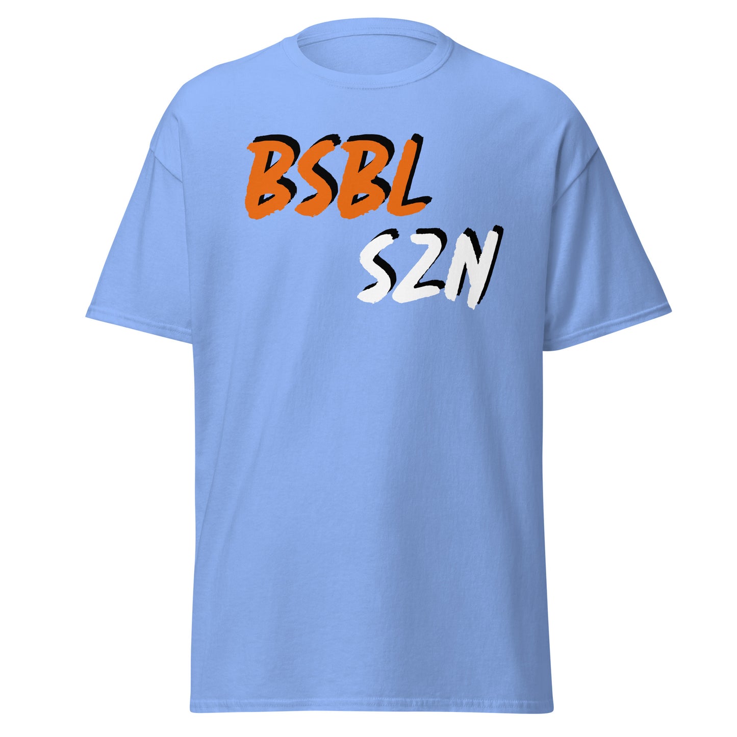 Baseball Season - Orange/White Print - Men's classic tee