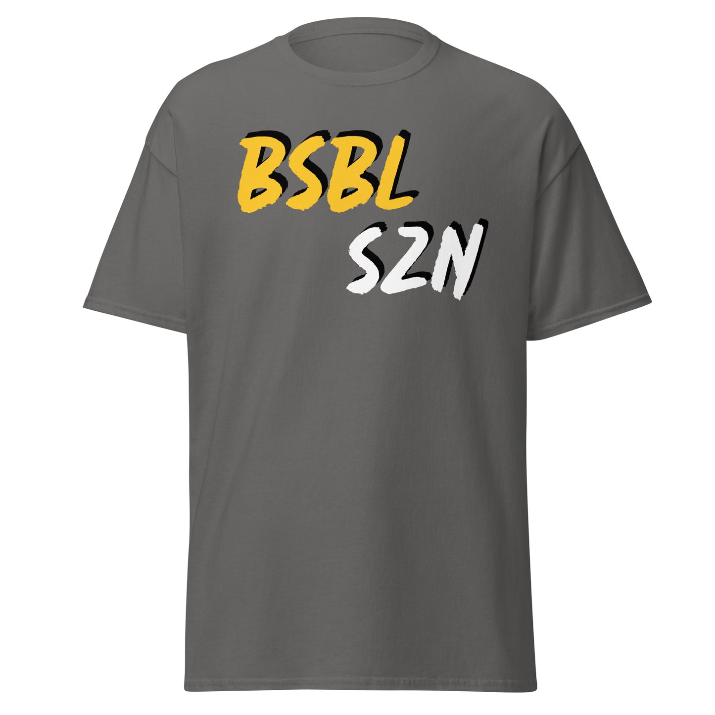 Baseball Season - Yellow/White Print - Men's classic tee