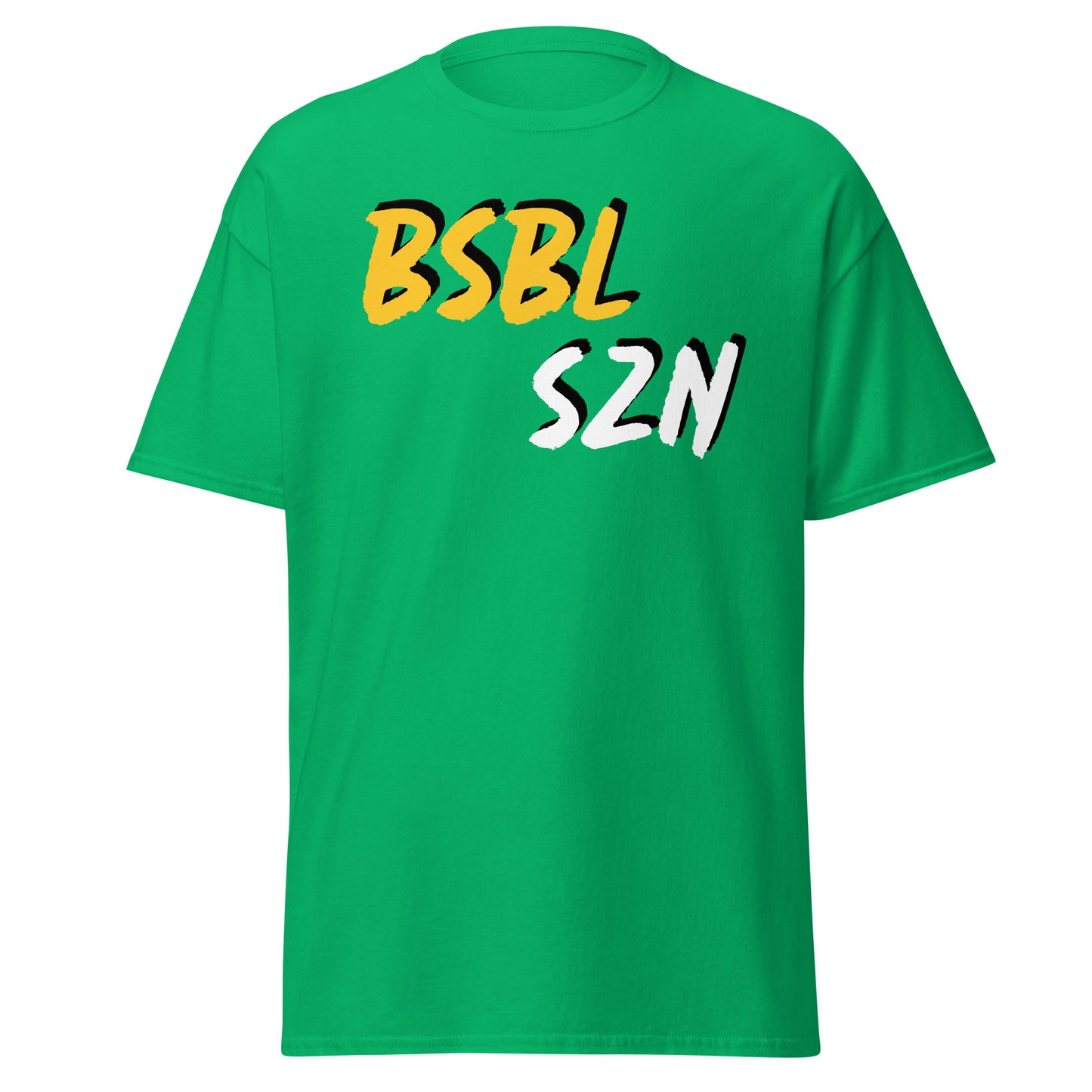Baseball Season - Yellow/White Print - Men's classic tee