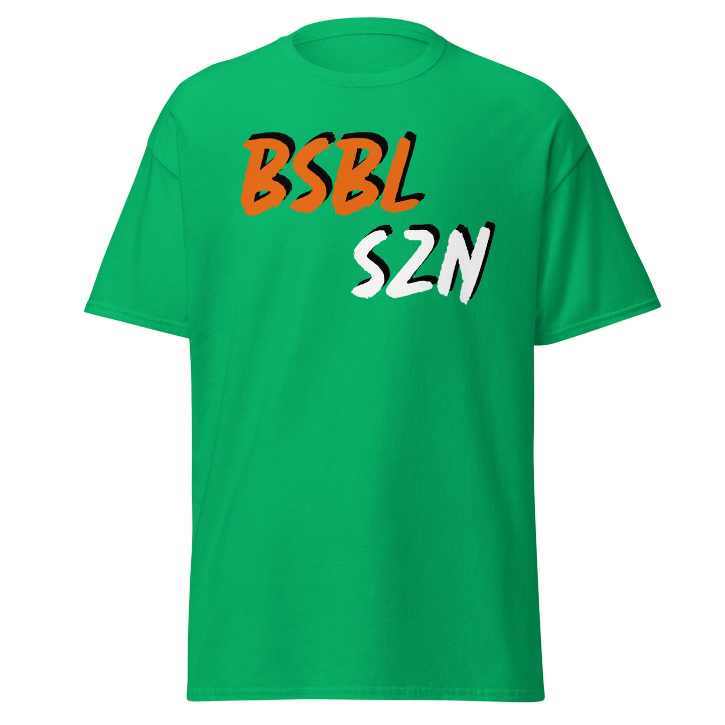Baseball Season - Orange/White Print - Men's classic tee