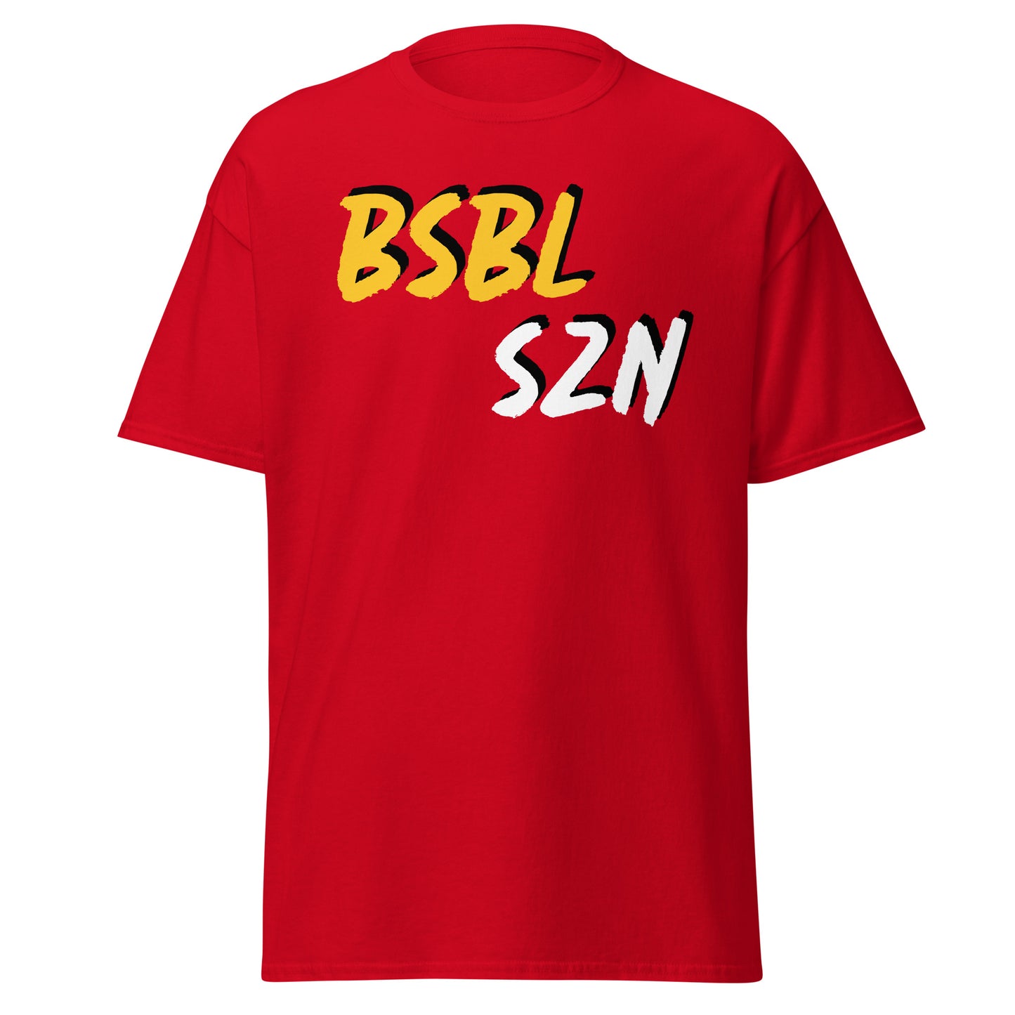 Baseball Season - Yellow/White Print - Men's classic tee