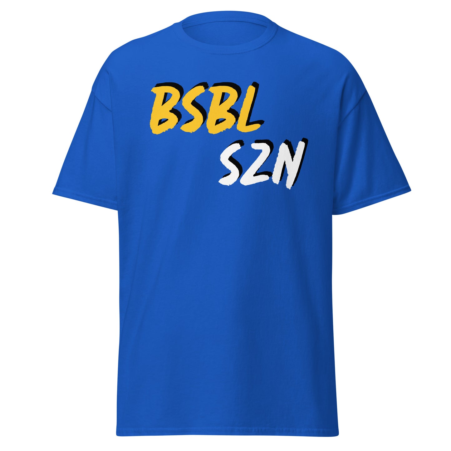 Baseball Season - Yellow/White Print - Men's classic tee