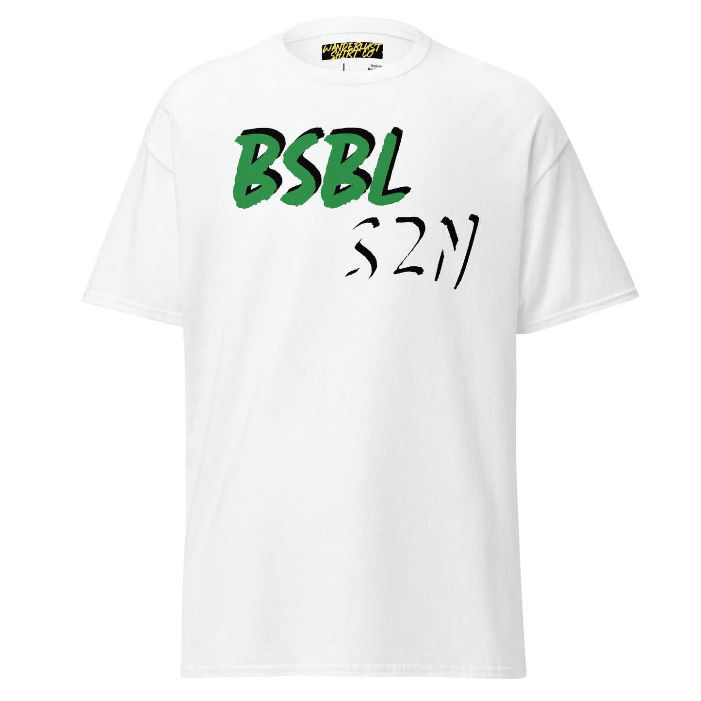 Baseball Season - Green/White Print - Men's classic tee