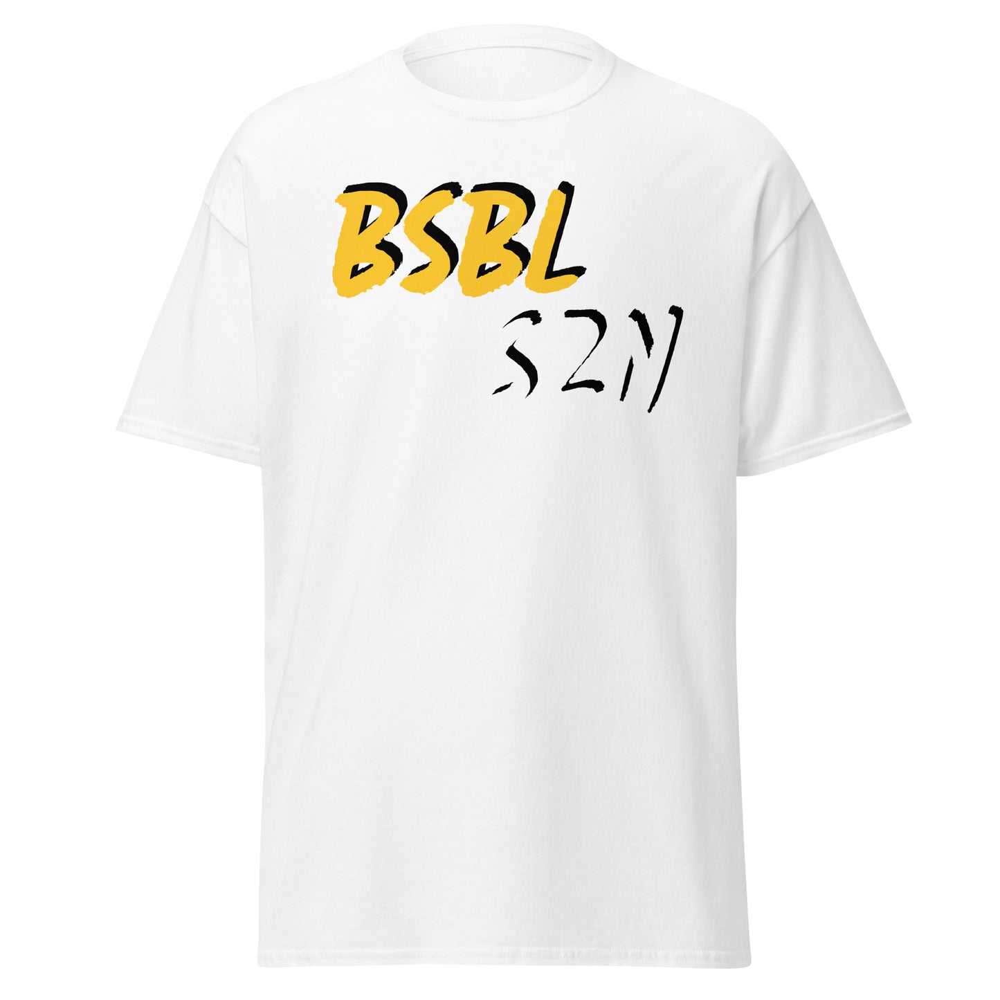 Baseball Season - Yellow/White Print - Men's classic tee