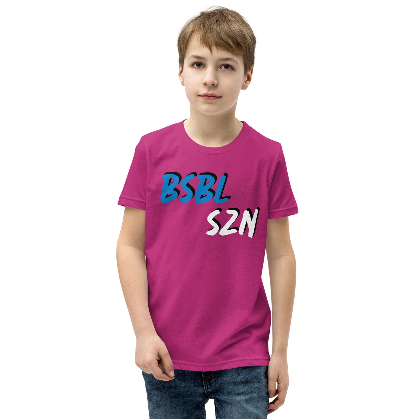 Baseball Season - Blue Print - Youth Short Sleeve T-Shirt