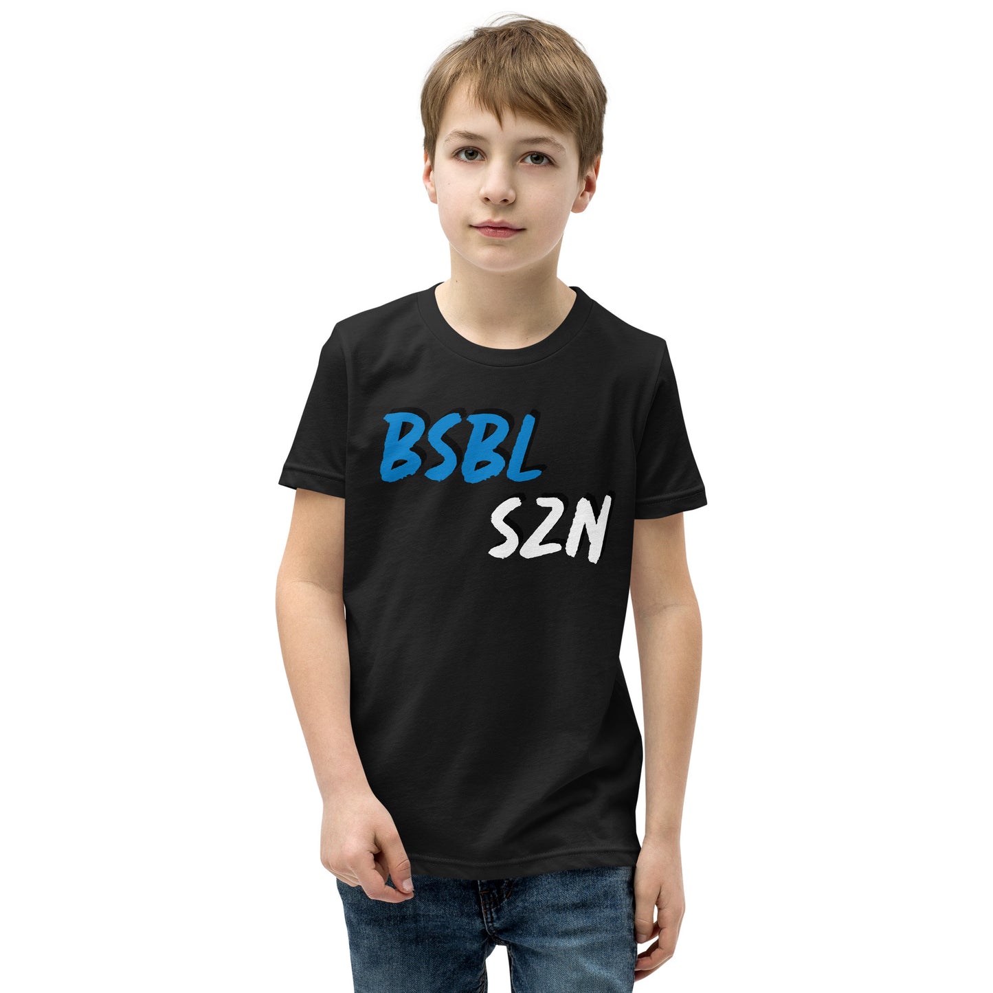 Baseball Season - Blue Print - Youth Short Sleeve T-Shirt